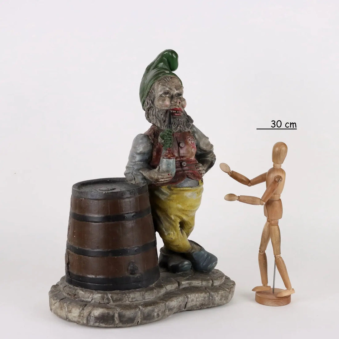 Ancient Statue Garden Dwarf N. Malerbi Italy '900 Painted Concrete - Italy Mid 1900s approx | Antiques | Fancy Goods