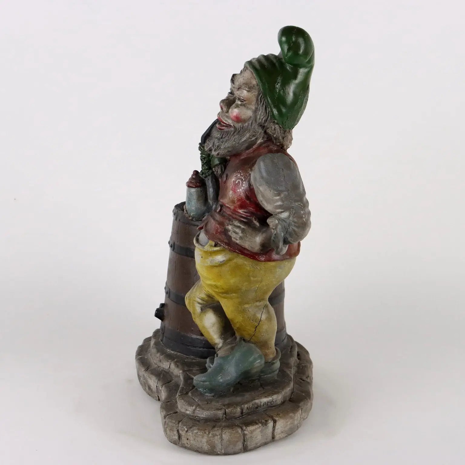 Ancient Statue Garden Dwarf N. Malerbi Italy '900 Painted Concrete - Italy Mid 1900s approx | Antiques | Fancy Goods