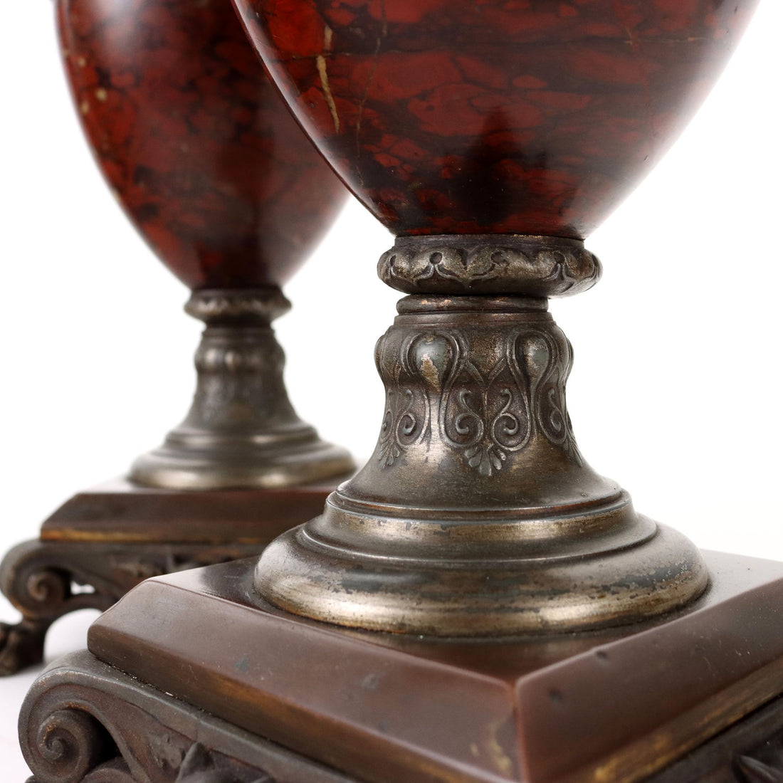 Pair of Vases Rouge Griotte Marble France XIX Century - France, Late XIX Century | Antiques  Fancy Goods