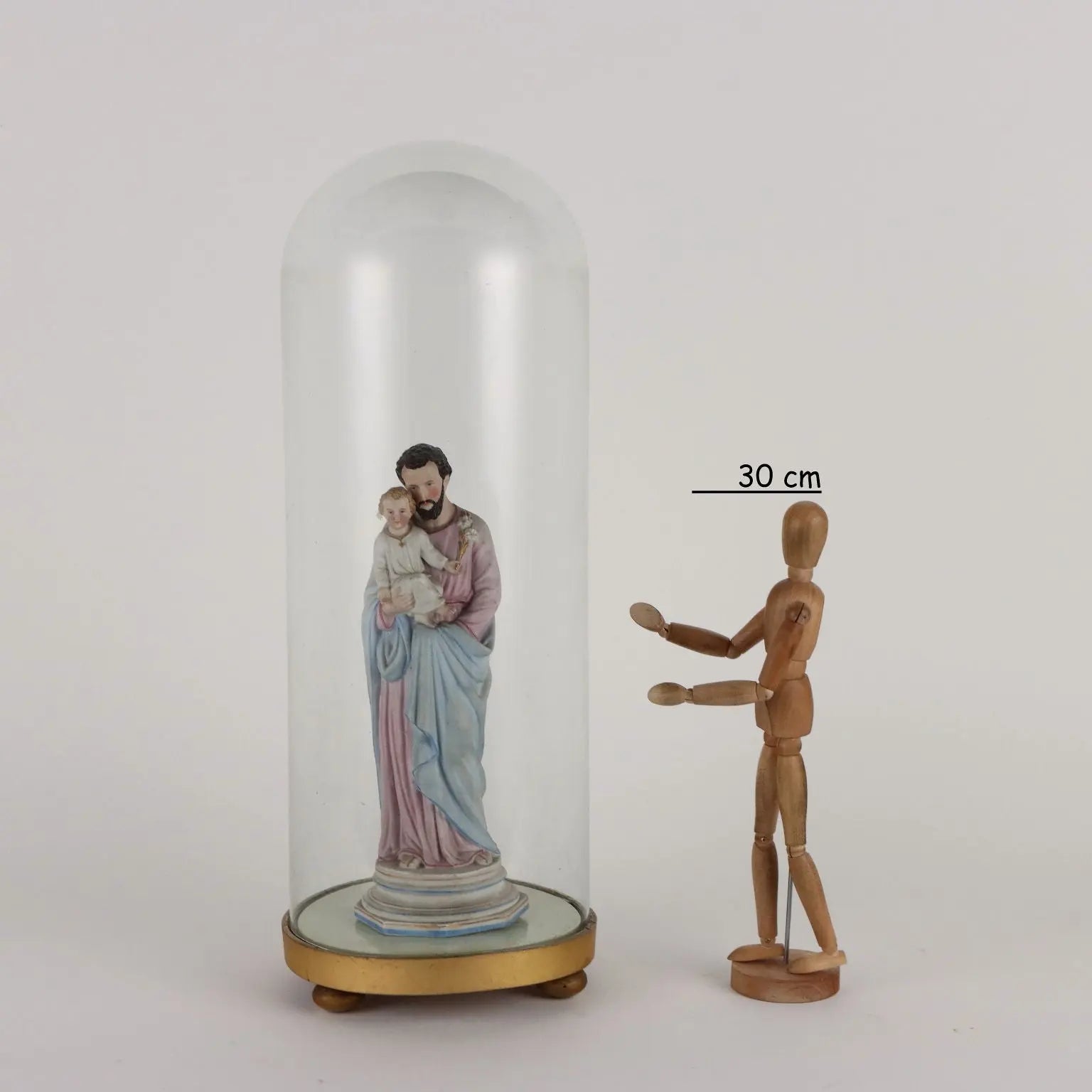 Ancient Sculpture St. Joseph in Case Italy '900 Colored Porcelain - Italy, Early XX Century | Antiques | Fancy Goods