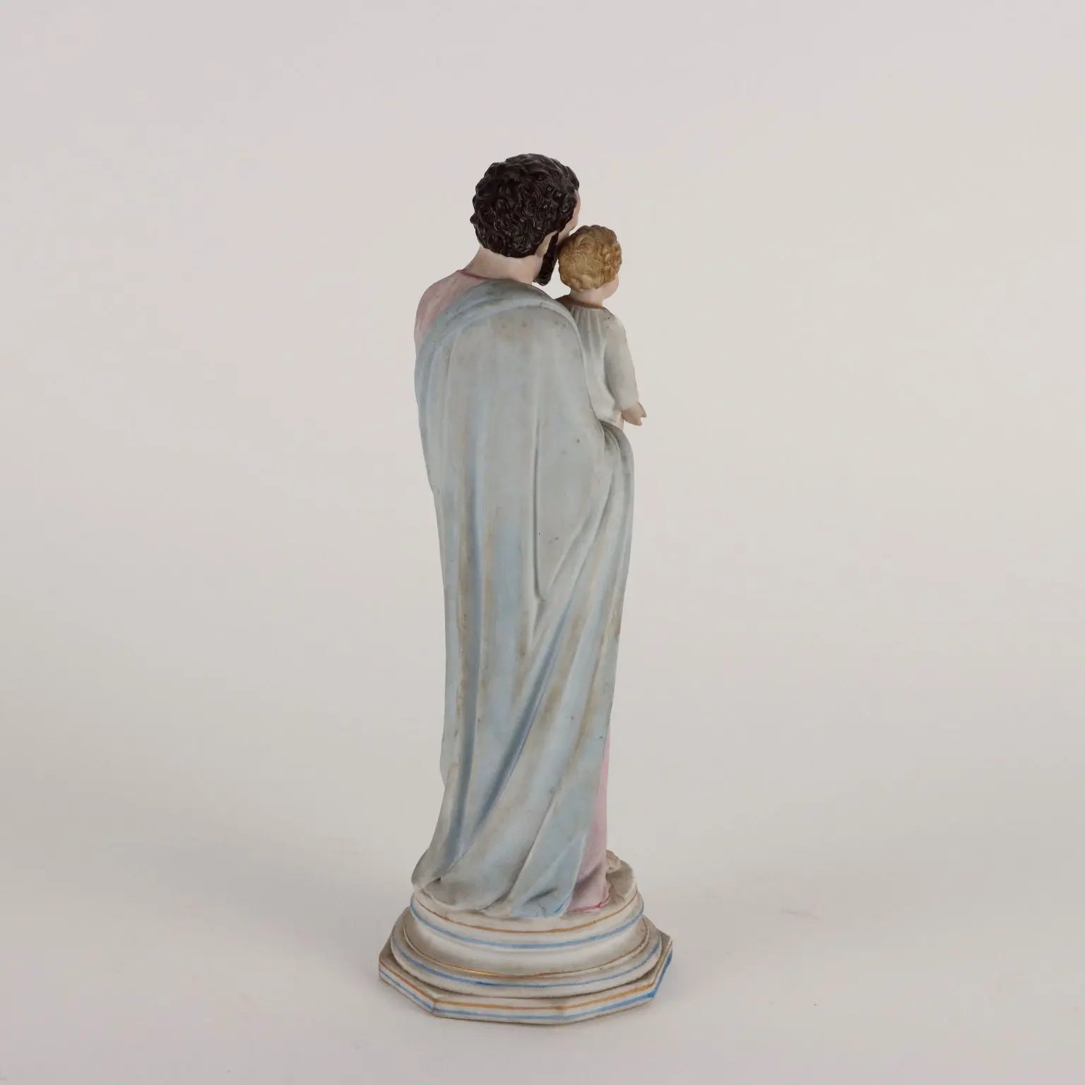 Ancient Sculpture St. Joseph in Case Italy '900 Colored Porcelain - Italy, Early XX Century | Antiques | Fancy Goods
