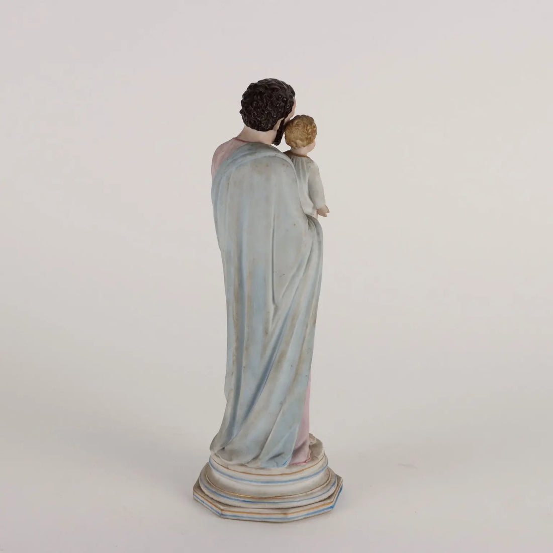Ancient Sculpture St. Joseph in Case Italy '900 Colored Porcelain - Italy, Early XX Century | Antiques | Fancy Goods
