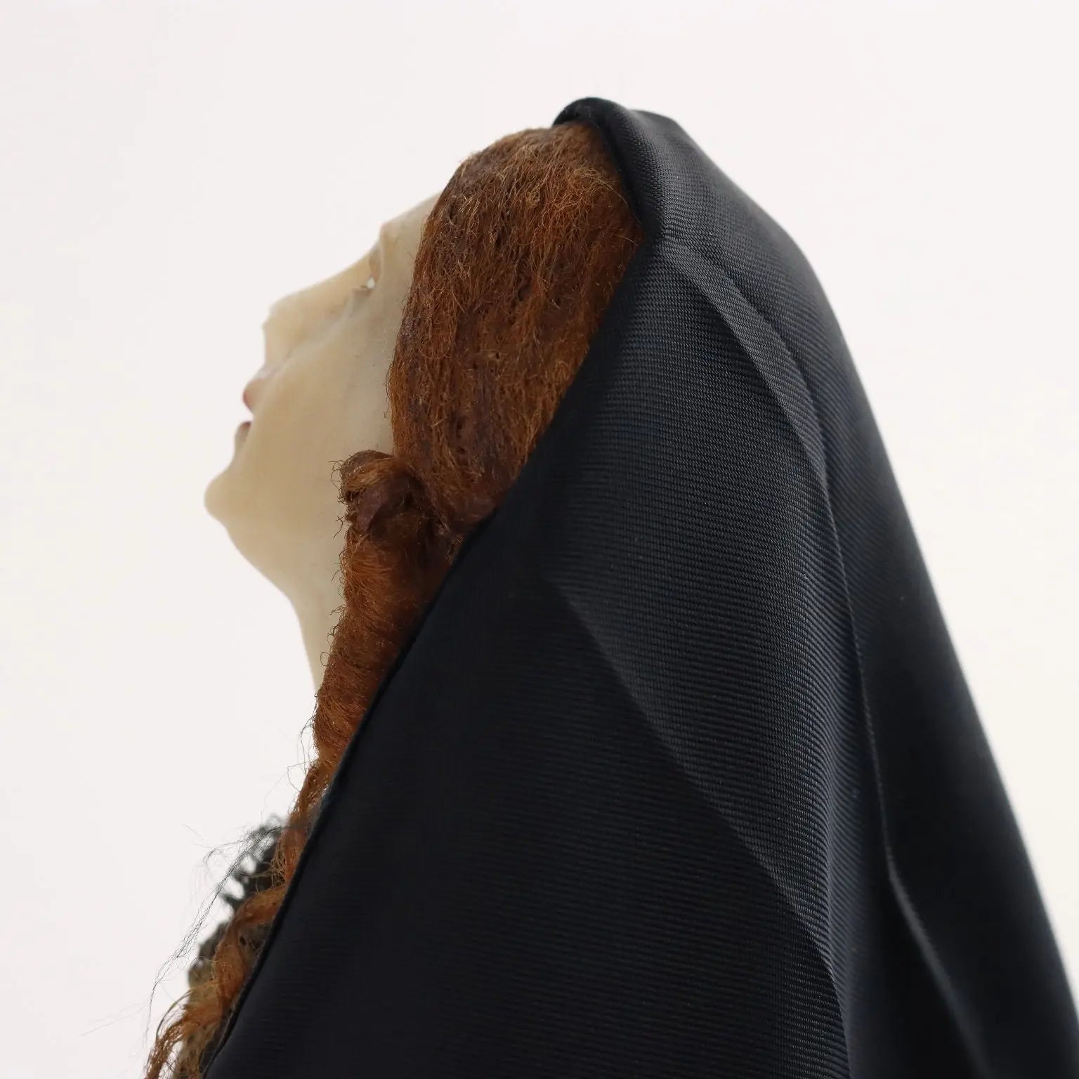 Ancient Sculpture Our Lady of Sorrows Italy '800 Wax Fabric - Southern Italy End of the 19th century | Antiques | Fancy Goods