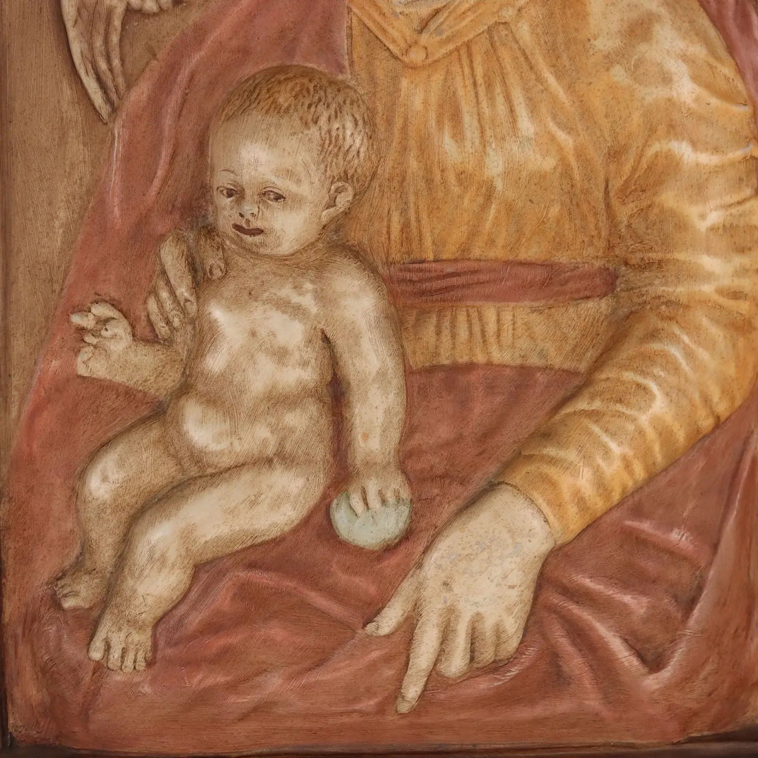 Ancient Sculpture Virgin Mary Italy '900 Painting Bas-Relief Plaster - Italy, XX Century | Antiques | Fancy Goods