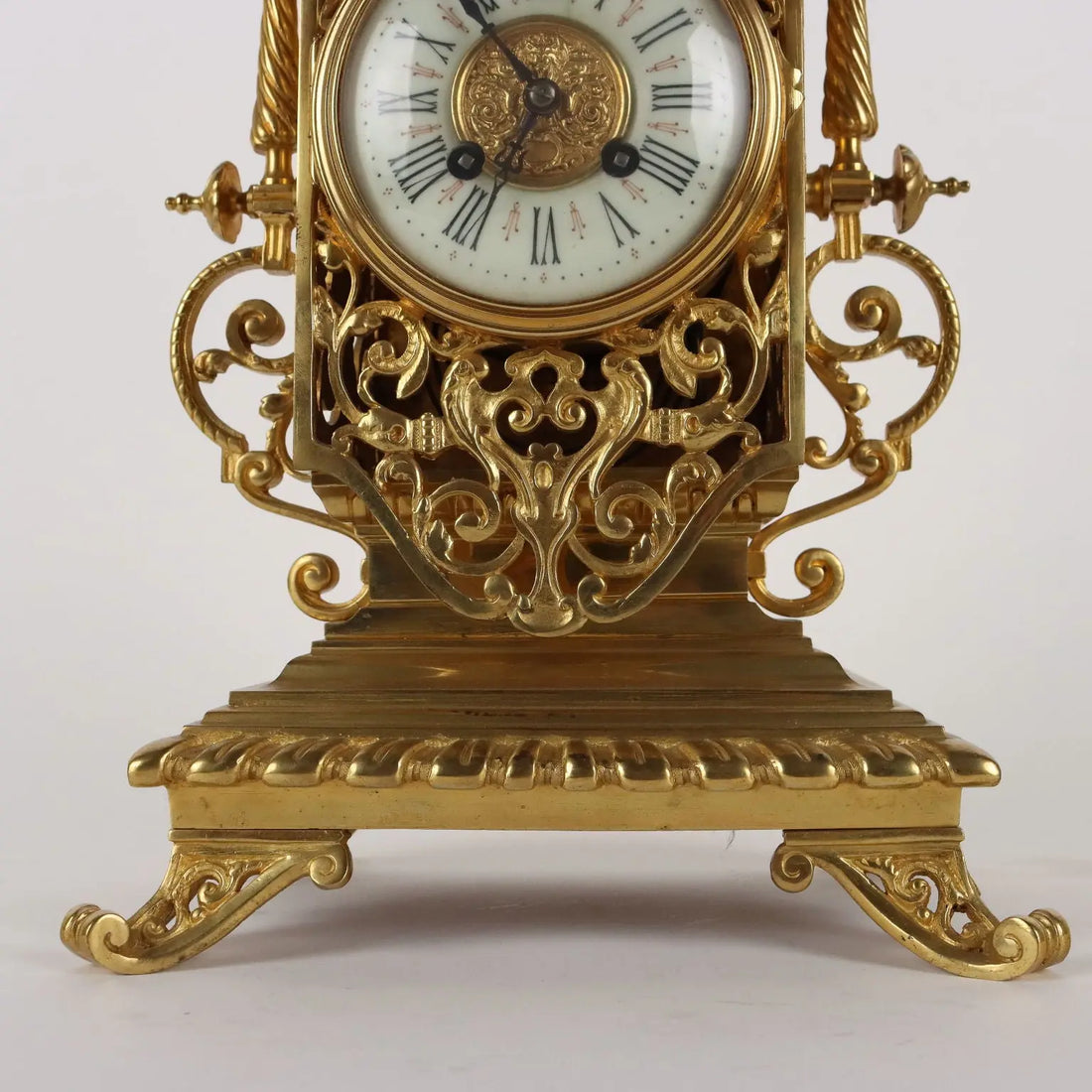 Tryptich Ancient Clock Eclectism '800 Gilded Bronze Plants Motifs - France, Eclecticism (1870-1890) | Antiques | Fancy Goods