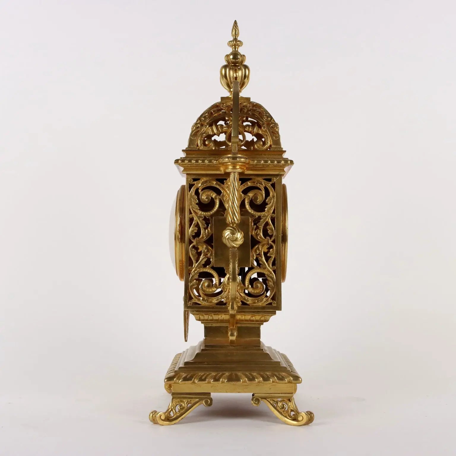 Tryptich Ancient Clock Eclectism '800 Gilded Bronze Plants Motifs - France, Eclecticism (1870-1890) | Antiques | Fancy Goods
