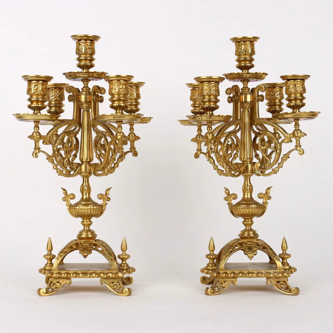 Tryptich Ancient Clock Eclectism '800 Gilded Bronze Plants Motifs - France, Eclecticism (1870-1890) | Antiques | Fancy Goods