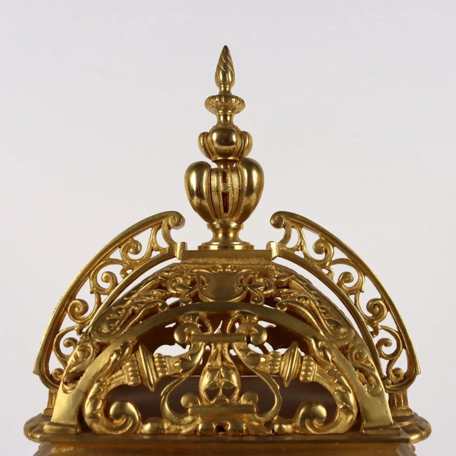 Tryptich Ancient Clock Eclectism '800 Gilded Bronze Plants Motifs - France, Eclecticism (1870-1890) | Antiques | Fancy Goods