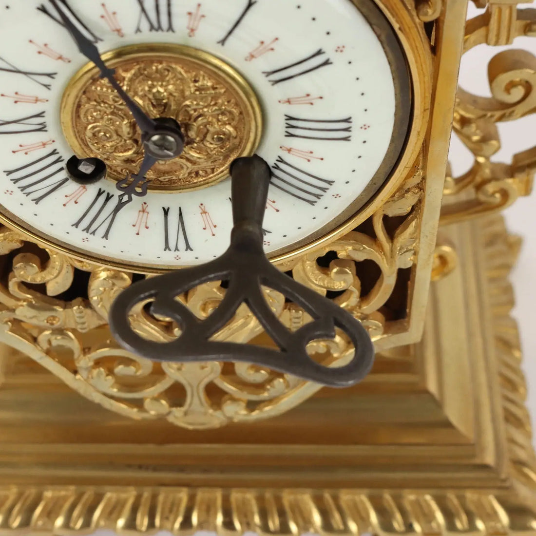 Tryptich Ancient Clock Eclectism '800 Gilded Bronze Plants Motifs - France, Eclecticism (1870-1890) | Antiques | Fancy Goods