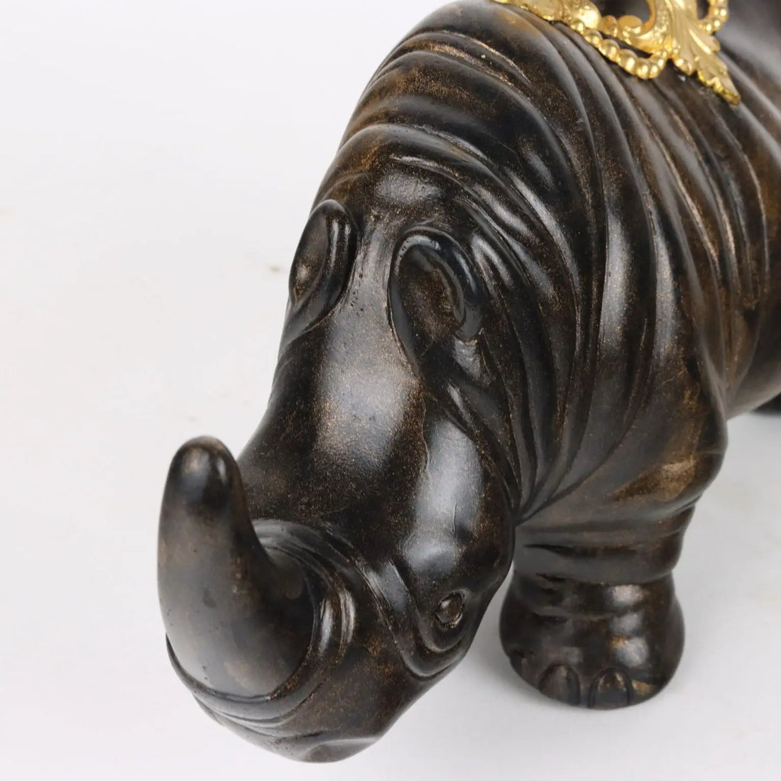 Pair of Rhinoceroses Candle-Holder J. Luc Maisiere '900 Plaster - France, XX-XXI Century | Antiques | Fancy Goods