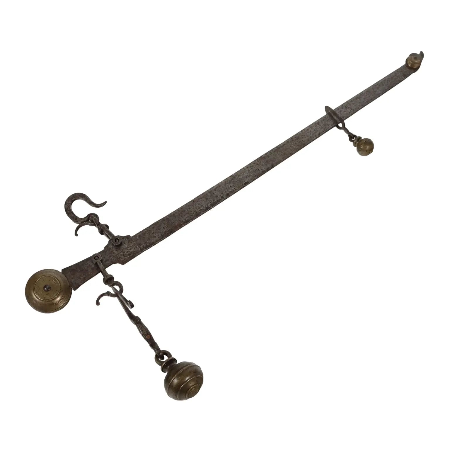 Ancient Steelyard Balance 1880 Solid Iron Bronze Objects - Northern Italy, 1880 ca. | Antiques | Fancy Goods