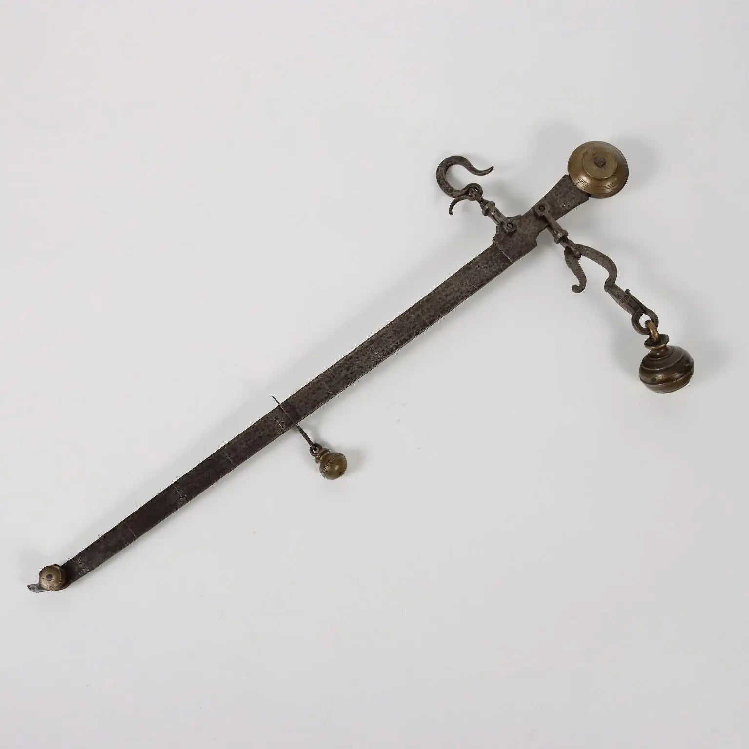 Ancient Steelyard Balance 1880 Solid Iron Bronze Objects - Northern Italy, 1880 ca. | Antiques | Fancy Goods