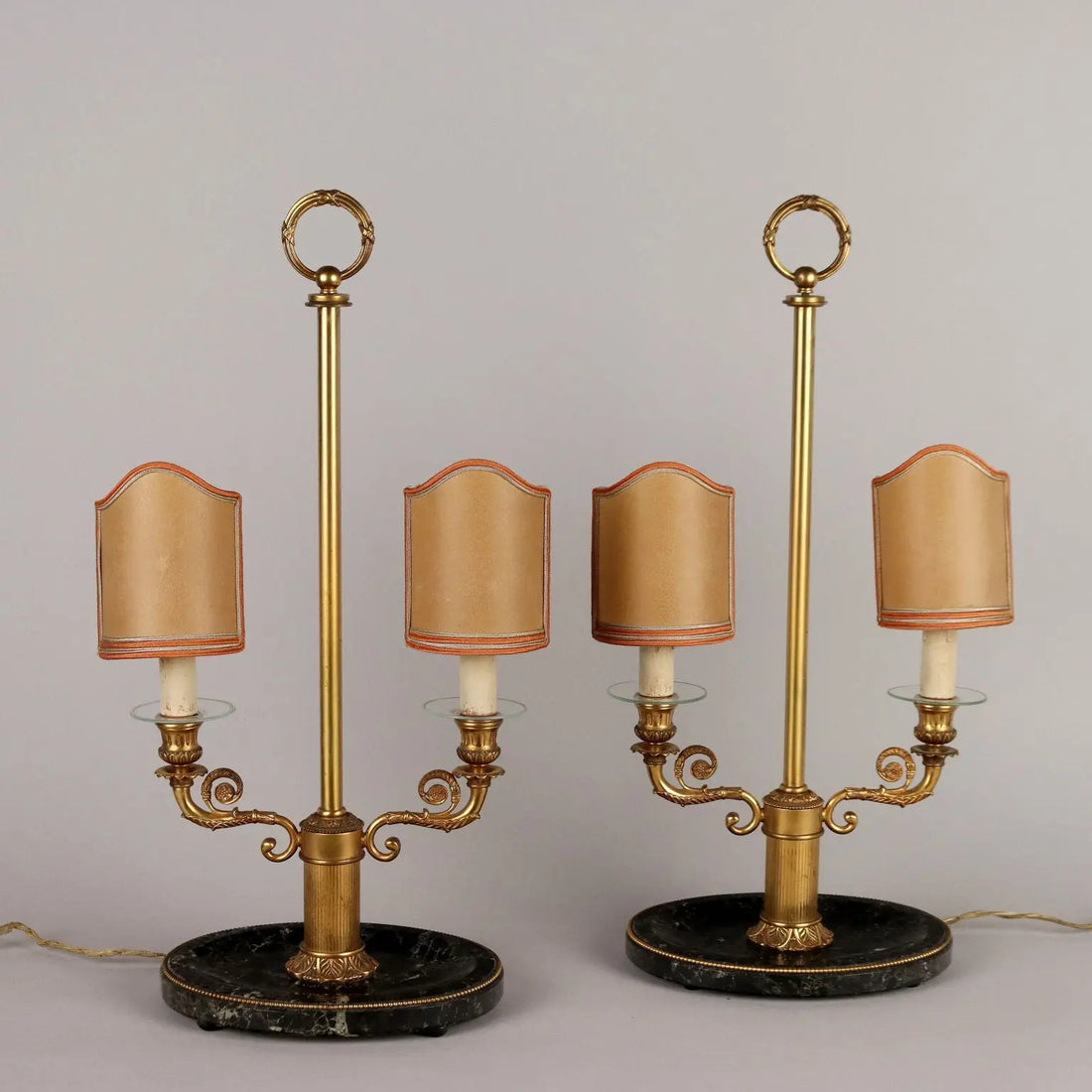 Vintage Table Lamps First Half '900 Gilded Bronze Marble Lamps - Europe First Half of the 20th Century | Antiques | Fancy Goods