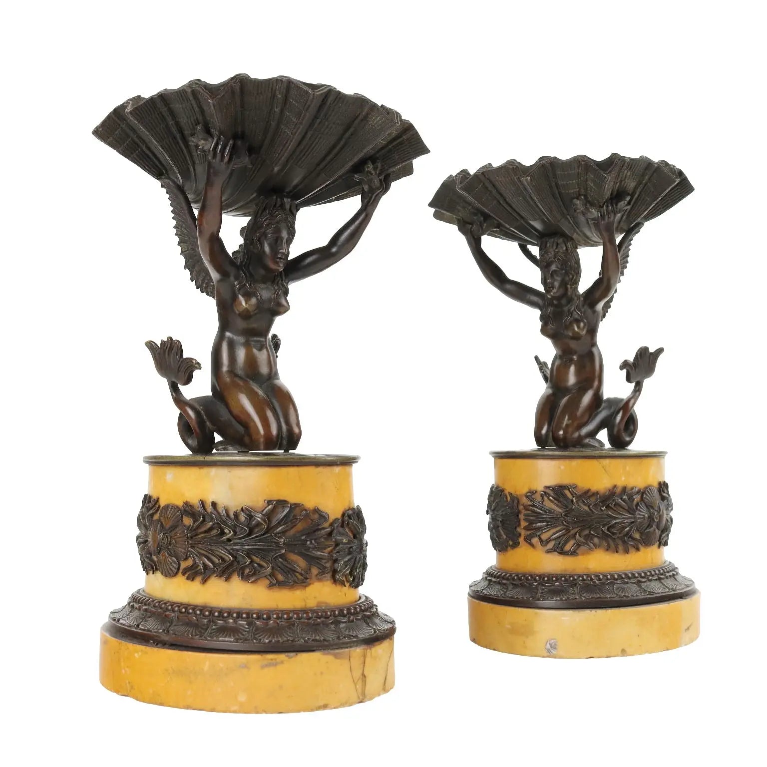 Antique Cups First Quarter '800 Bronze and Yellow Marble of Siena - Italy First Quarter 19th Century | Antiques | Fancy Goods