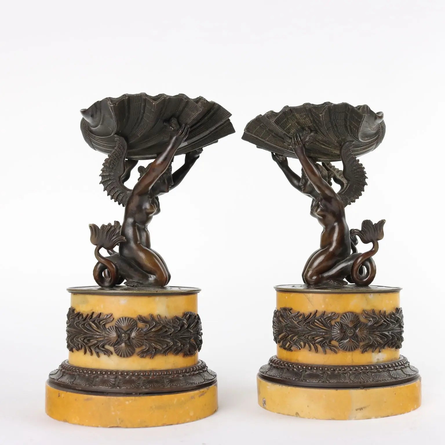 Antique Cups First Quarter '800 Bronze and Yellow Marble of Siena - Italy First Quarter 19th Century | Antiques | Fancy Goods