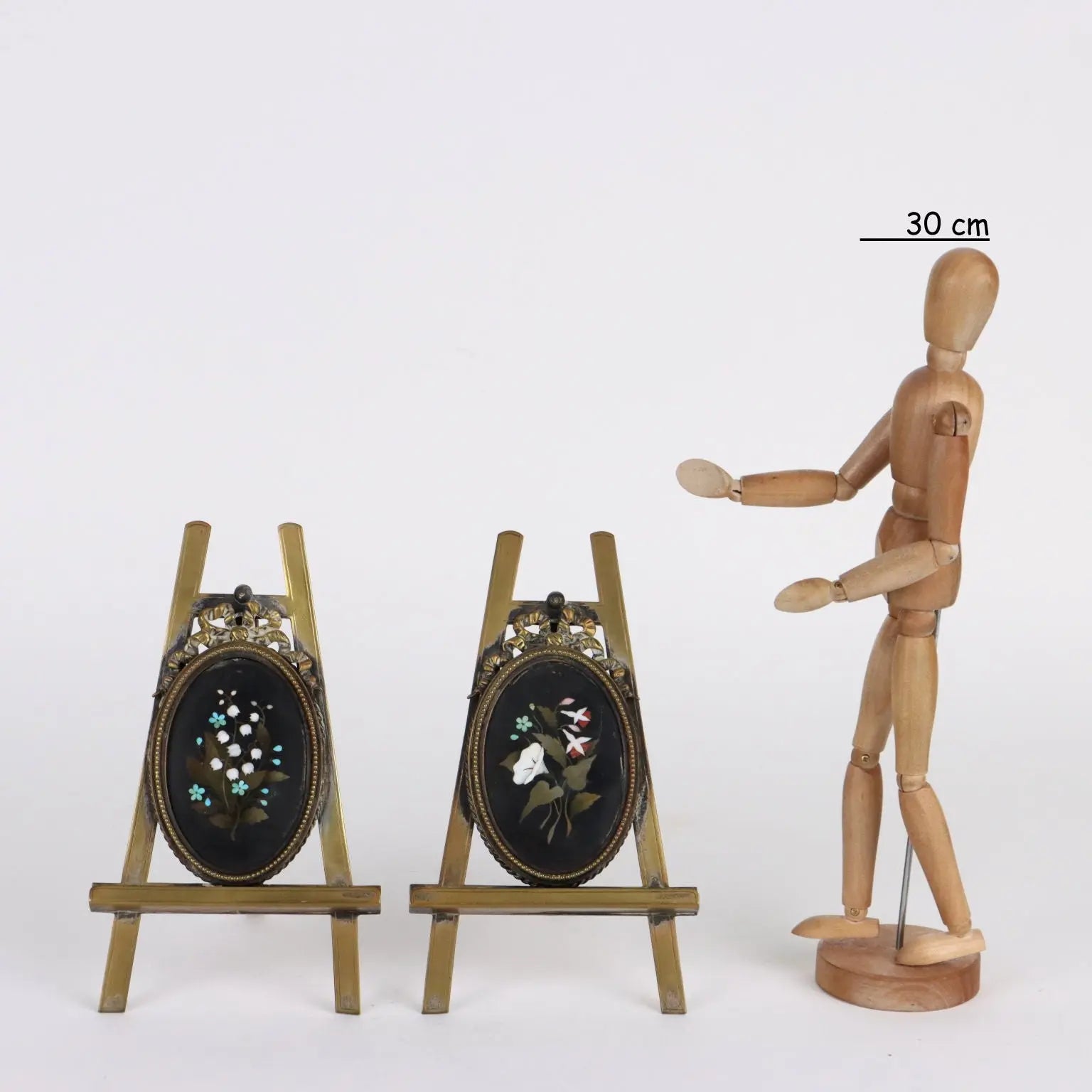 Pair of Ancient Portrait Holders Late XIX Century Bronze Hard Stones E - Italy, Late XIX Century | Antiques | Fancy Goods