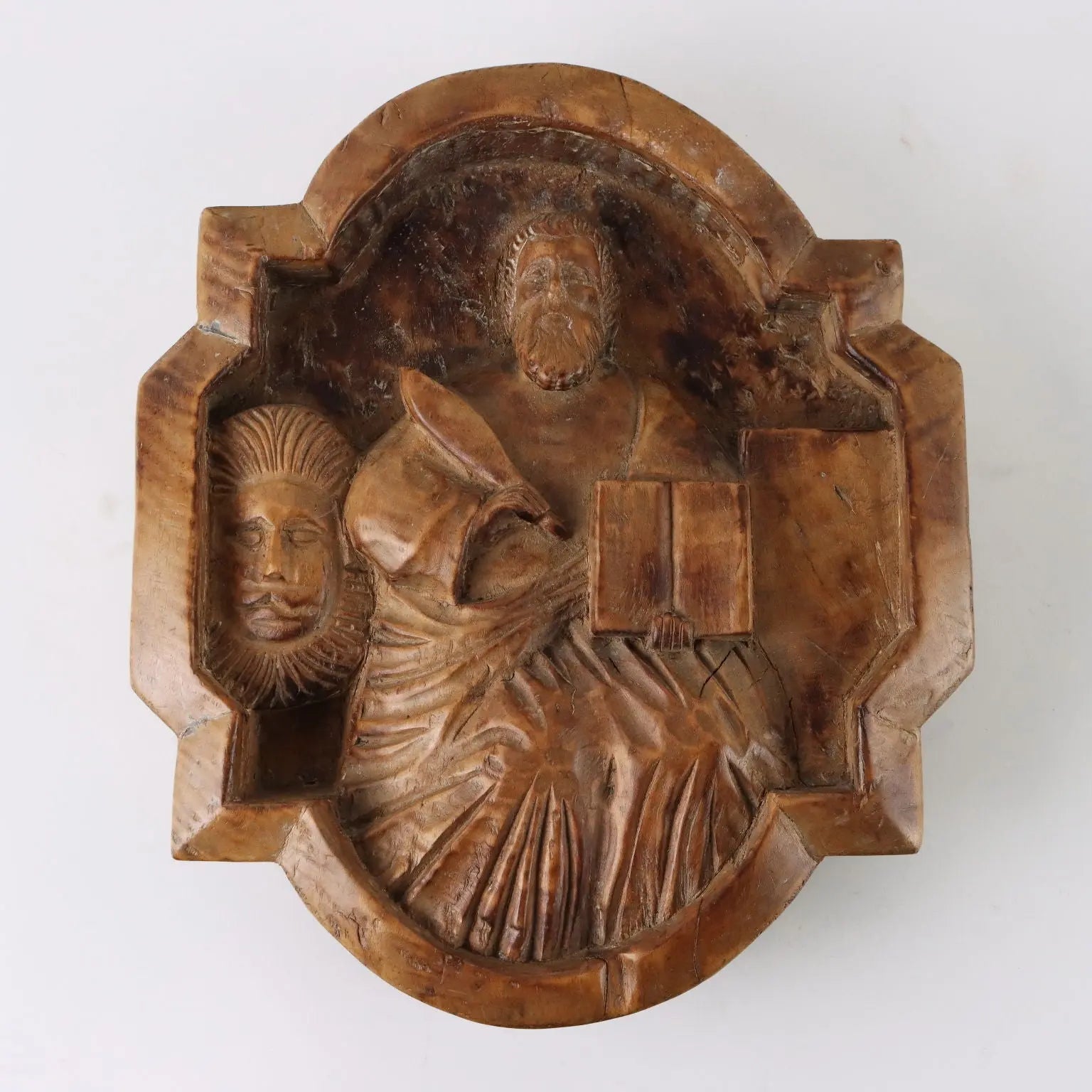Pair of Ancient Tiles The Evangelists Early XX Century Linden - Italy, First Half XX Century | Antiques | Fancy Goods