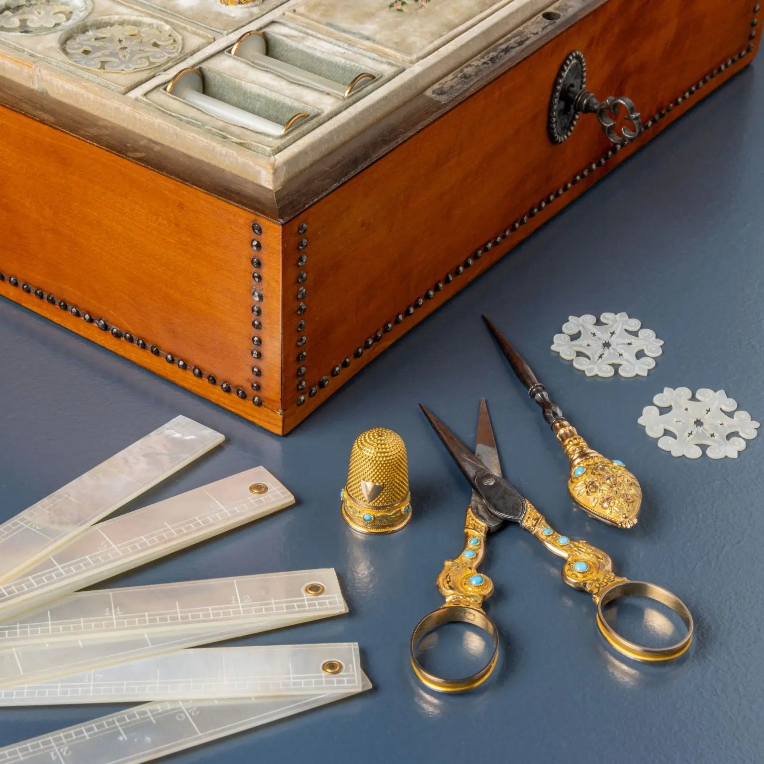 Antique Sewing Travel Kit Charles X Maison Maire Citronnier 1825-1830 ca.