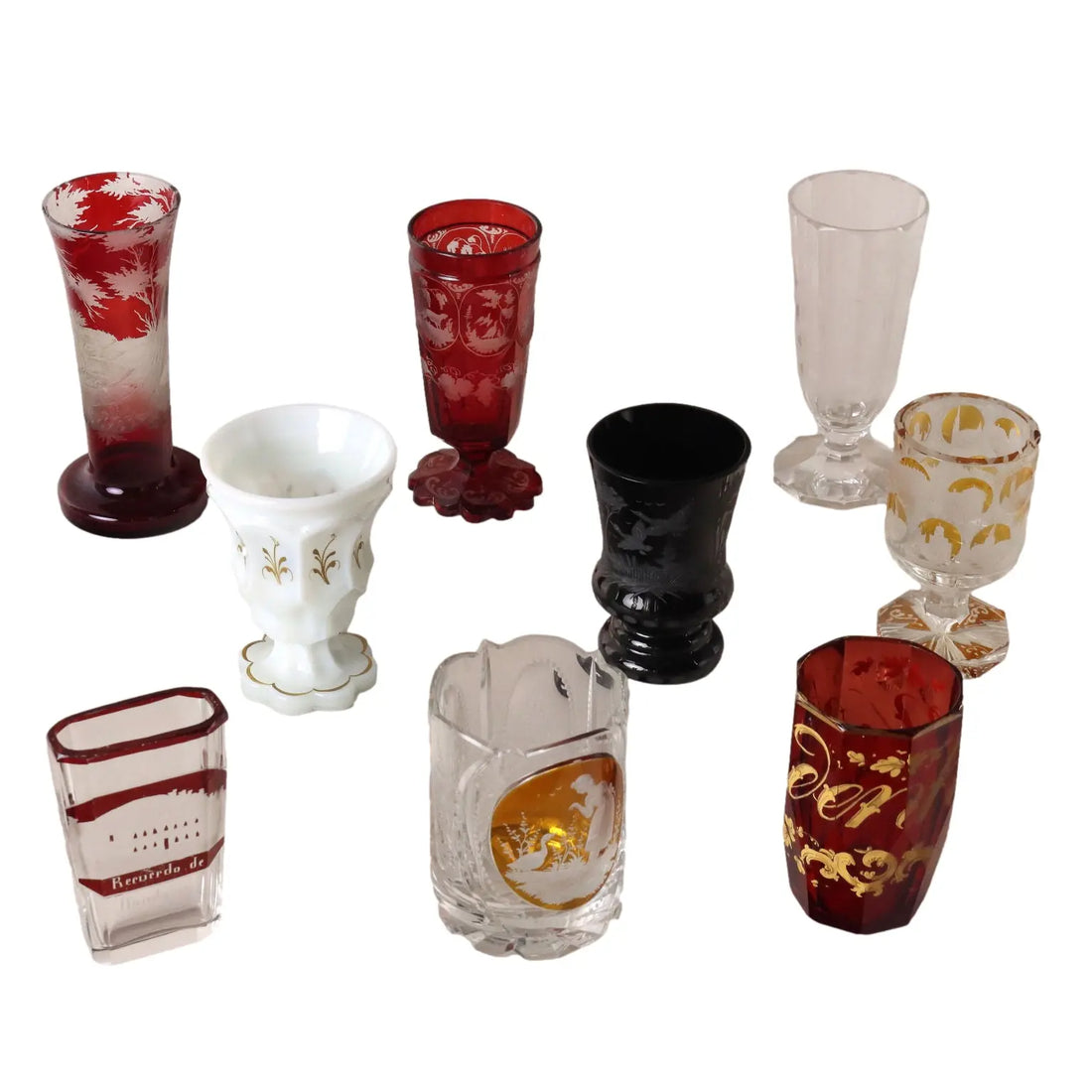 Group of Antique Glasses Coloured Glass Various Manufactures - Europe, XIX-XX Century | Antiques | Fancy Goods