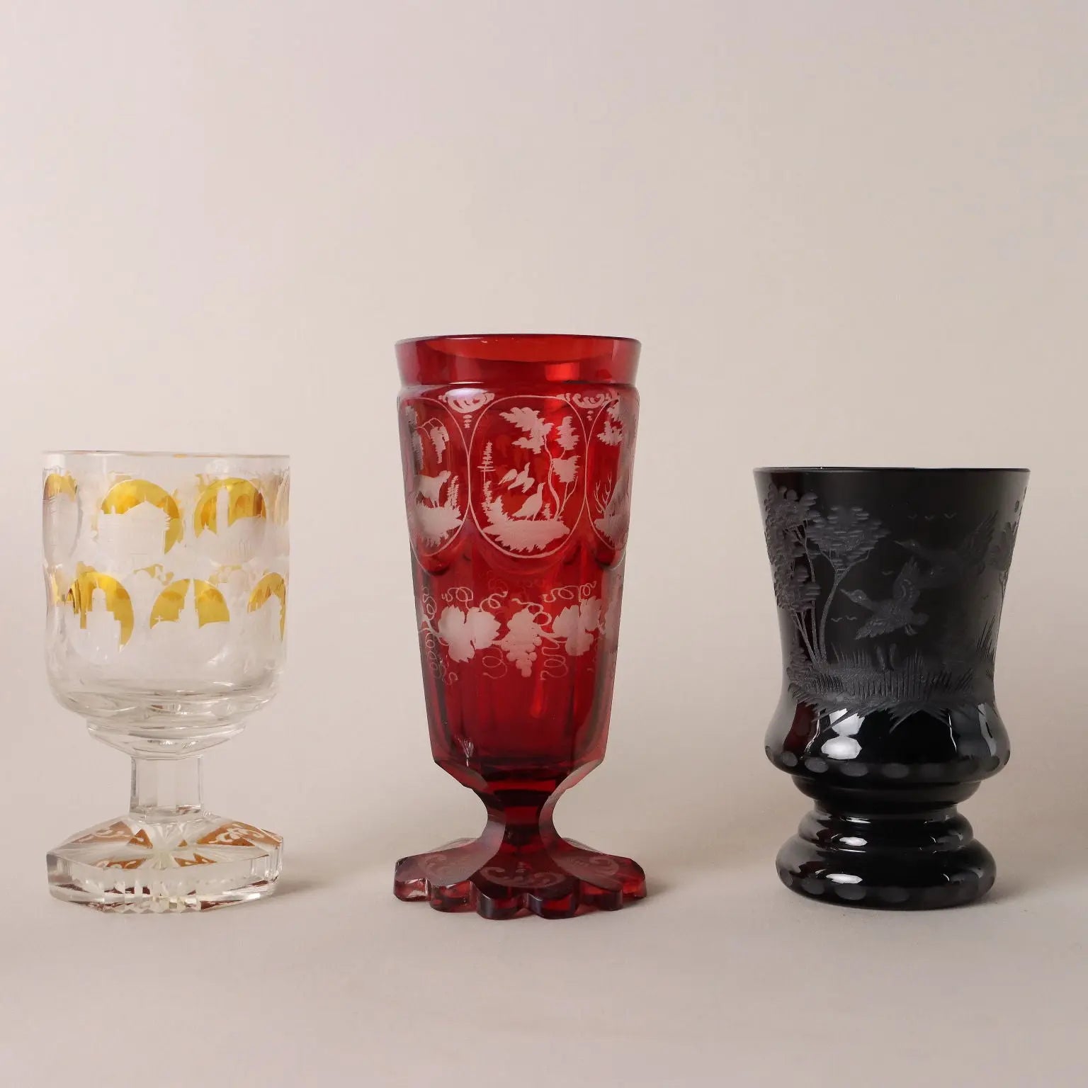 Group of Antique Glasses Coloured Glass Various Manufactures - Europe, XIX-XX Century | Antiques | Fancy Goods
