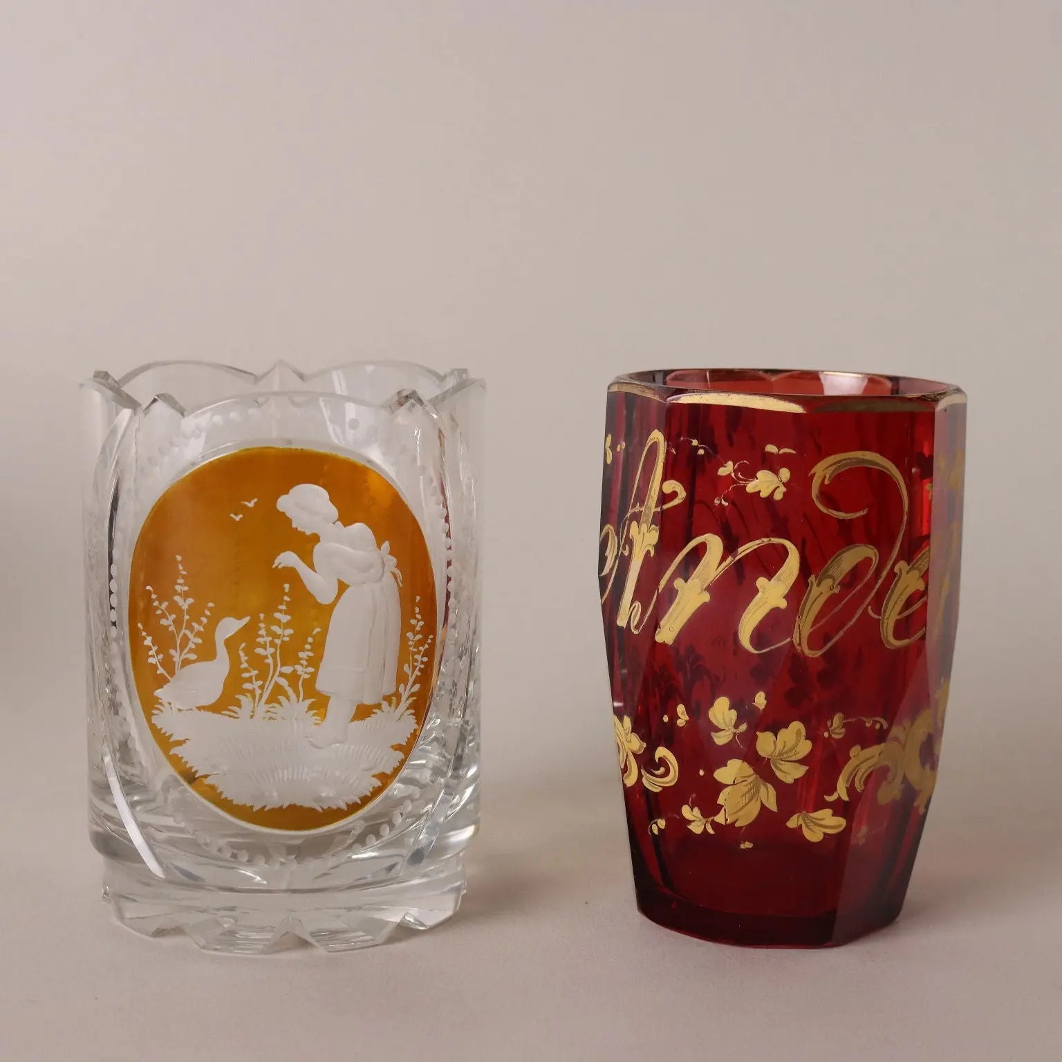 Group of Antique Glasses Coloured Glass Various Manufactures - Europe, XIX-XX Century | Antiques | Fancy Goods