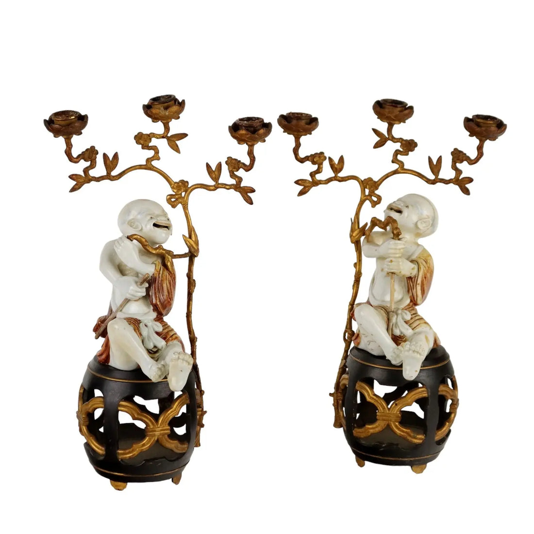 Antique Candle-Holders Bronze Japan XIX Century - Japan XIX Century | Antiques | Fancy Goods