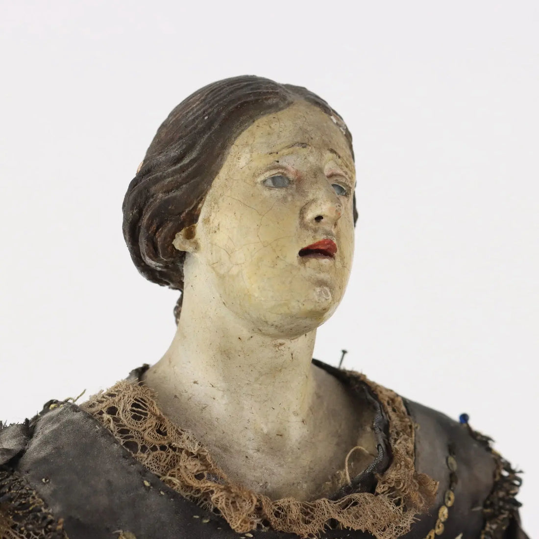 Antique Sculpture of a Woman Terracotta Lace Italy XIX Century - Italy, XIX Century | Antiques | Fancy Goods