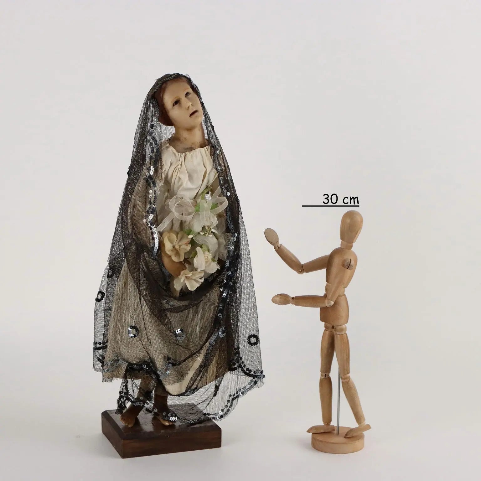 Antique Wax Figurine Cotton Italy XIX-XX Century - Southern Italy, Late XIX - Early XX Century | Antiques | Fancy Goods