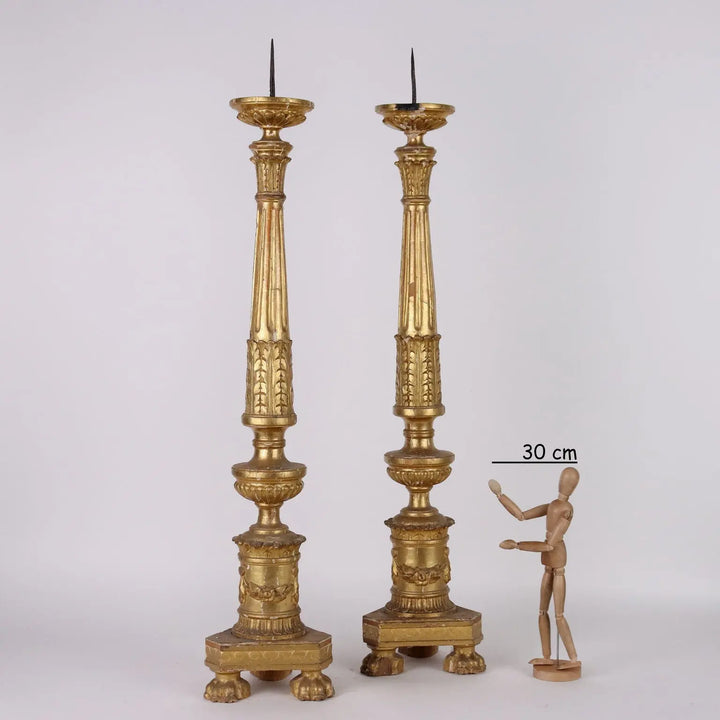 Antique Candelabra Empire Wood Europe Early XIX Century