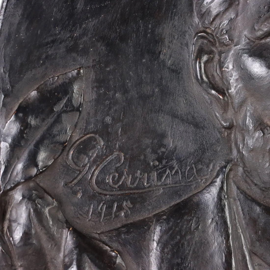Antique Plaster Plaque Portrait of a Man Signed Cerrina XX Century - Italy, Early XX Century | Antiques | Fancy Goods