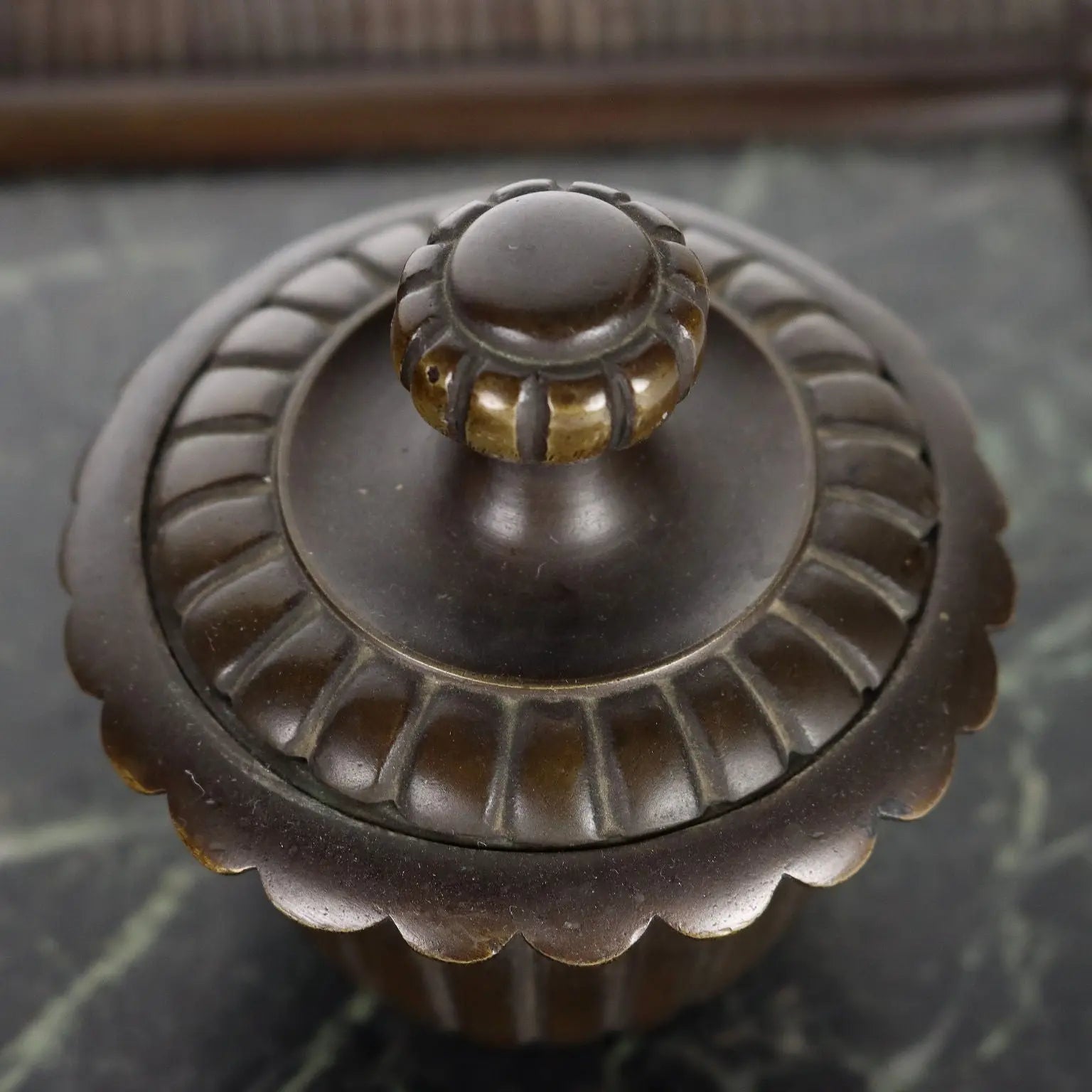 Antique Inkwell Green Marble Bronze Italy XX Century - Italy, Early XX Century | Antiques | Fancy Goods