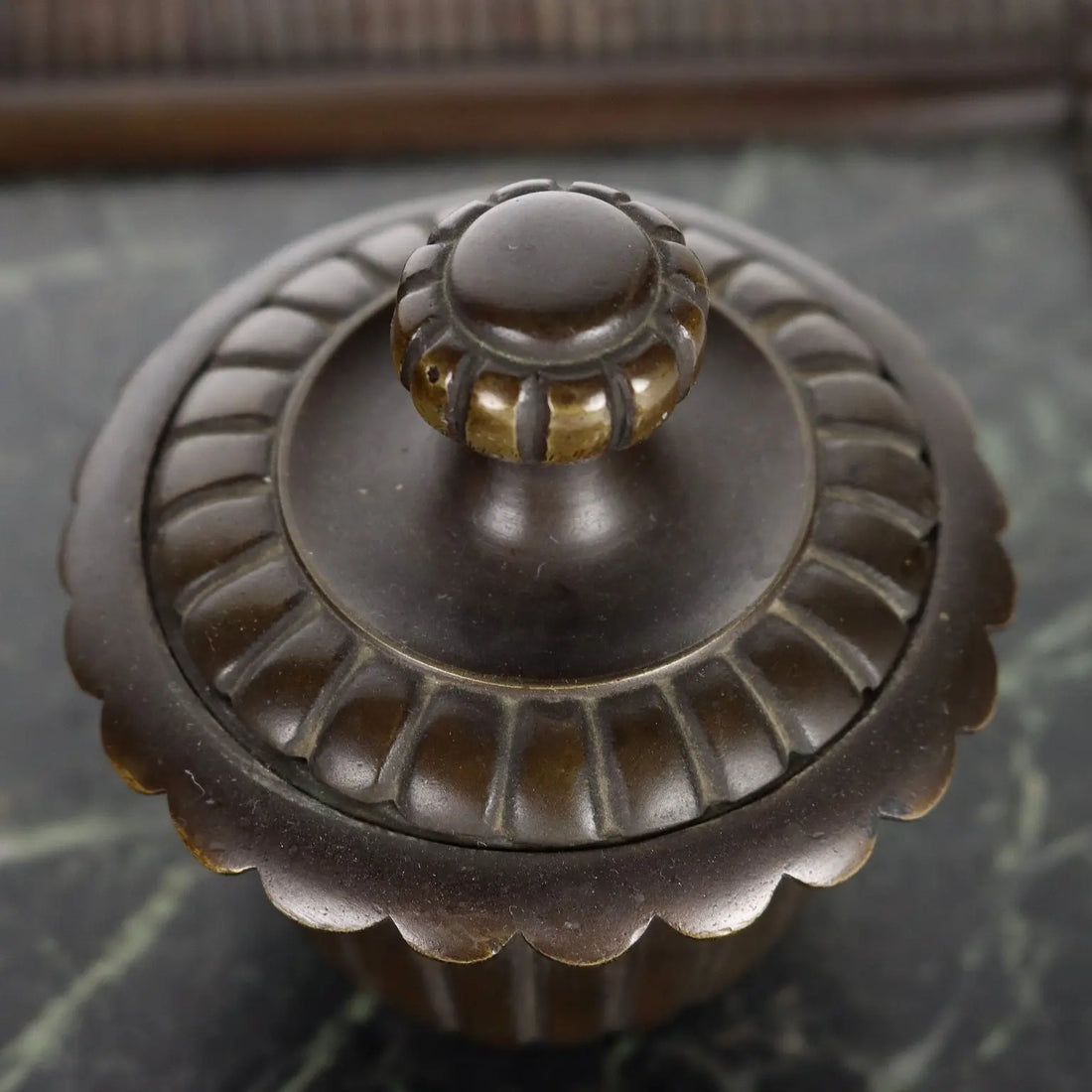 Antique Inkwell Green Marble Bronze Italy XX Century - Italy, Early XX Century | Antiques | Fancy Goods