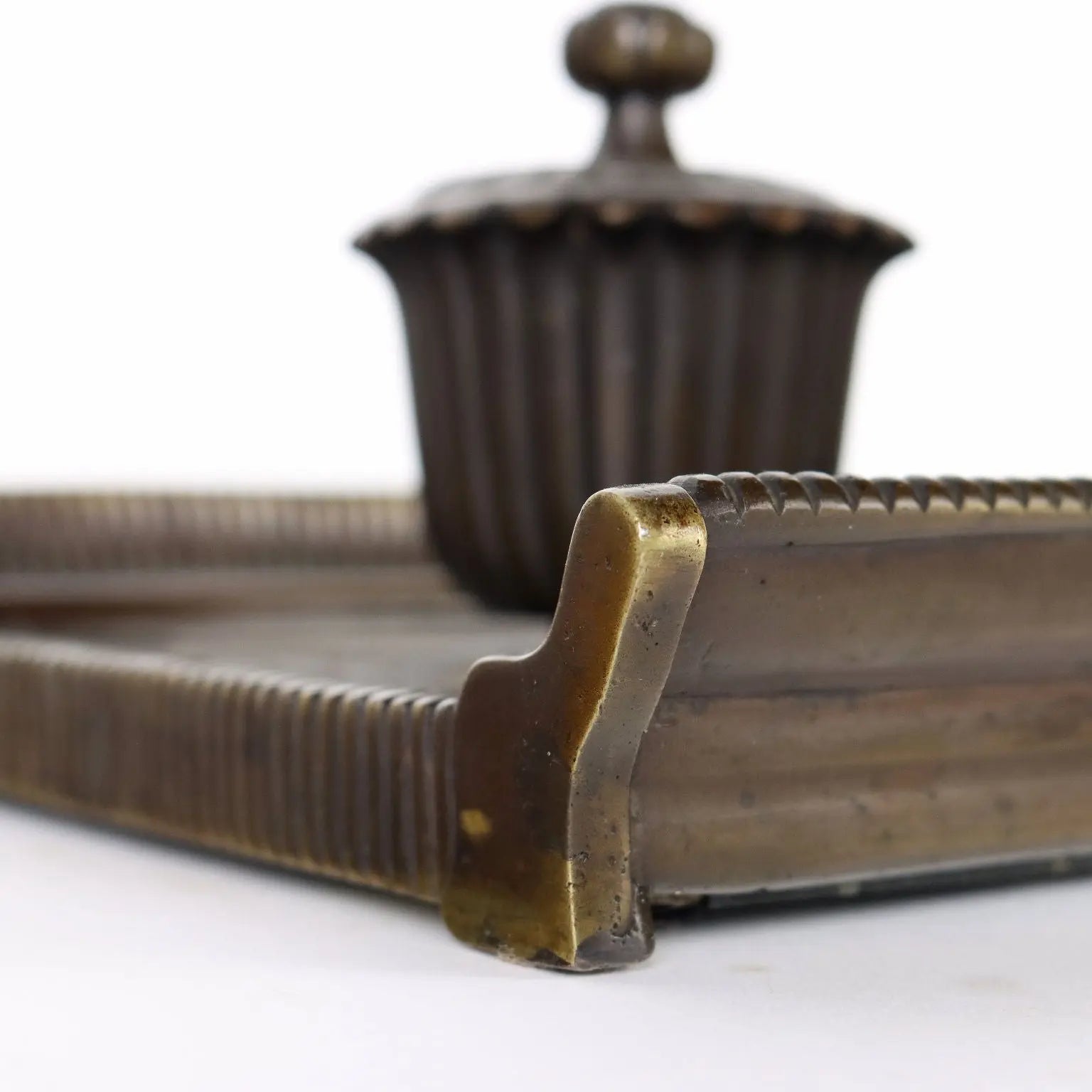 Antique Inkwell Green Marble Bronze Italy XX Century - Italy, Early XX Century | Antiques | Fancy Goods