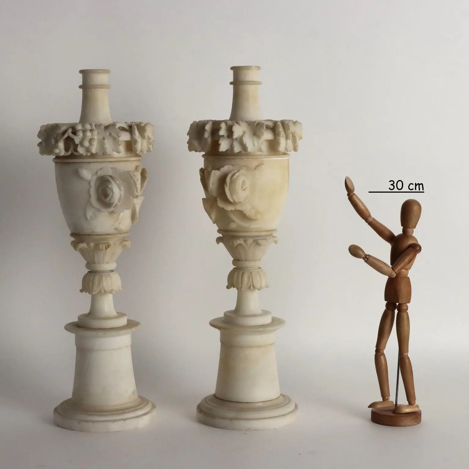 Pair of Antique Candelabra Alabaster Italy XIX-XX Century - Italy, Late XIX - Early XX Century | Antiques | Fancy Goods