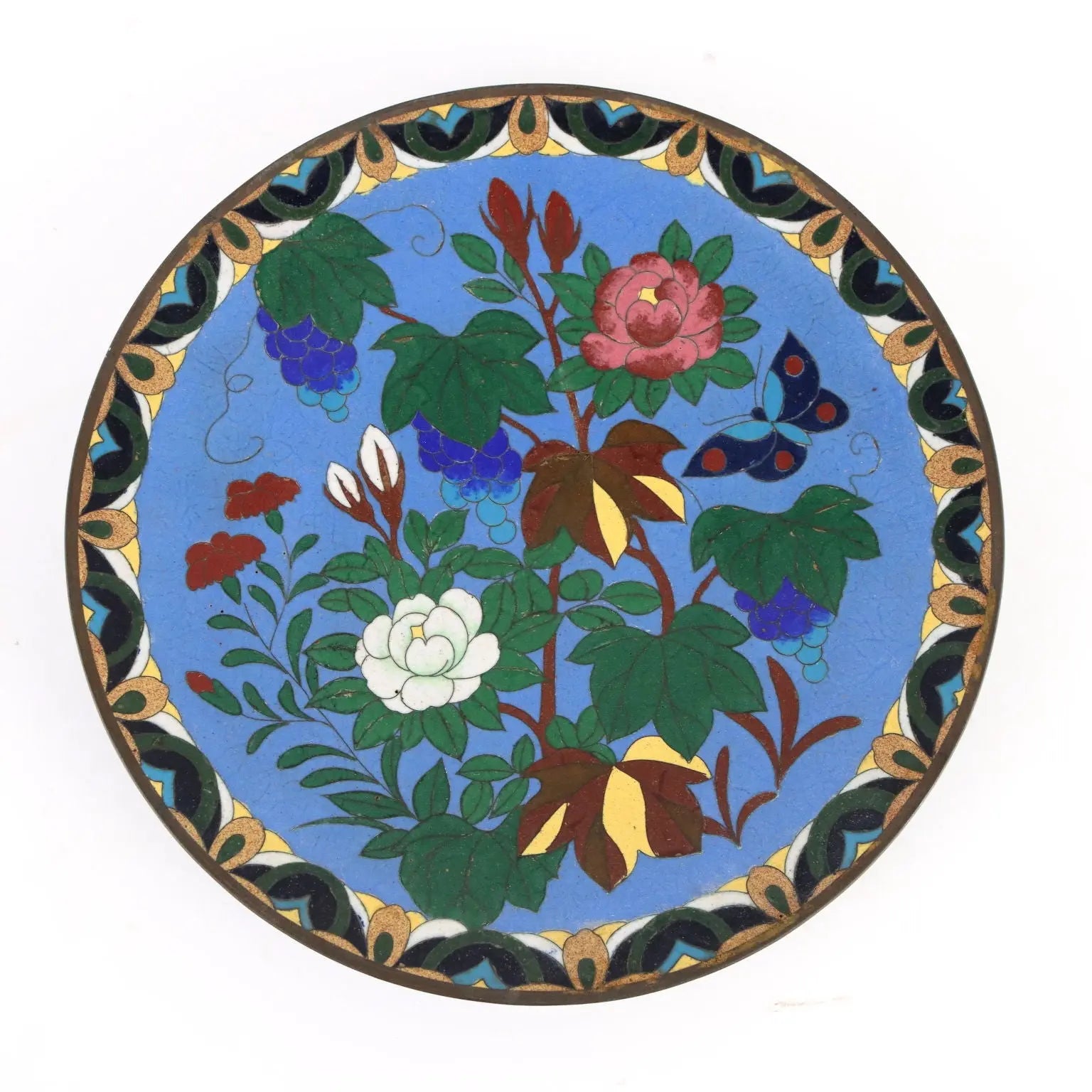 Antique Plate Copper Cloisonné Decorations Japan Meiji Era - Japan, Meiji Era | Antiques | Fancy Goods
