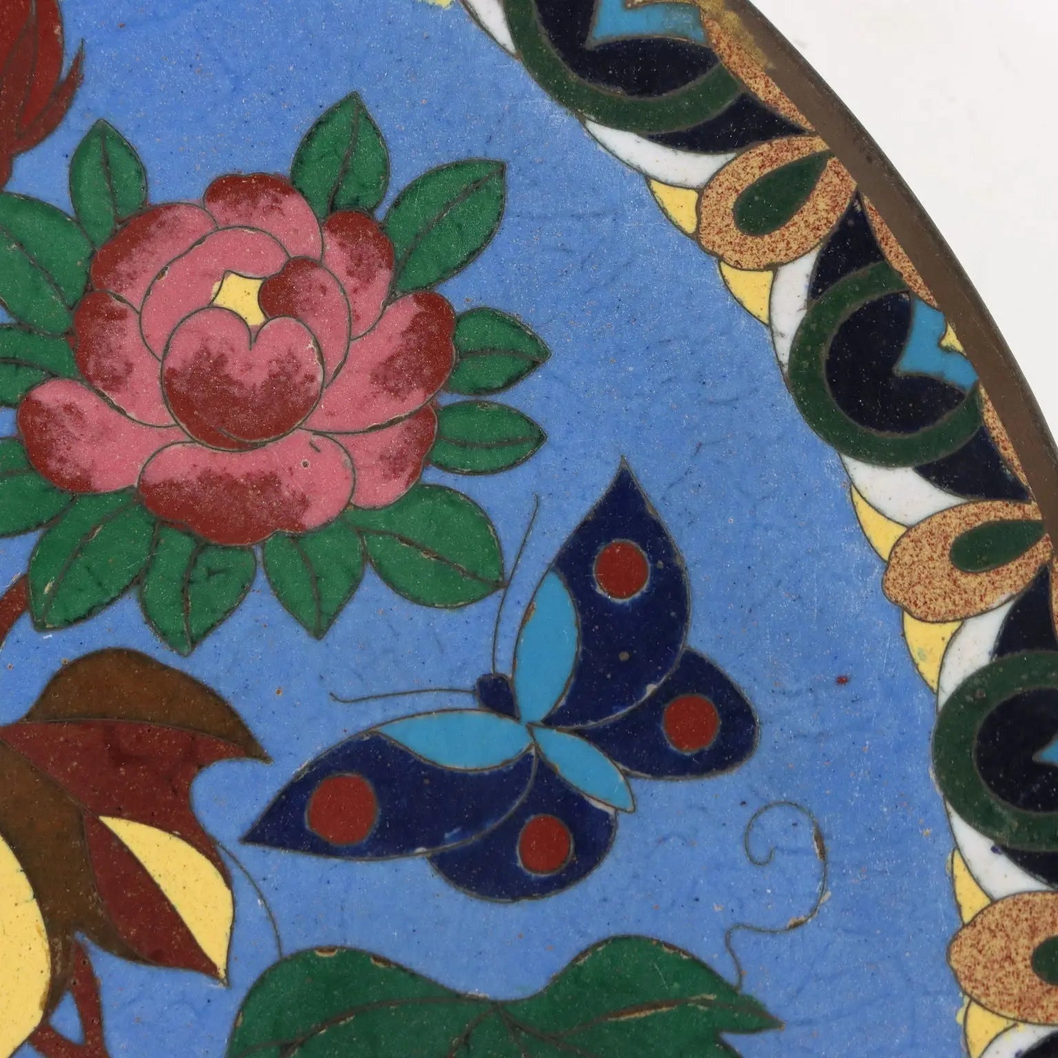 Antique Plate Copper Cloisonné Decorations Japan Meiji Era - Japan, Meiji Era | Antiques | Fancy Goods