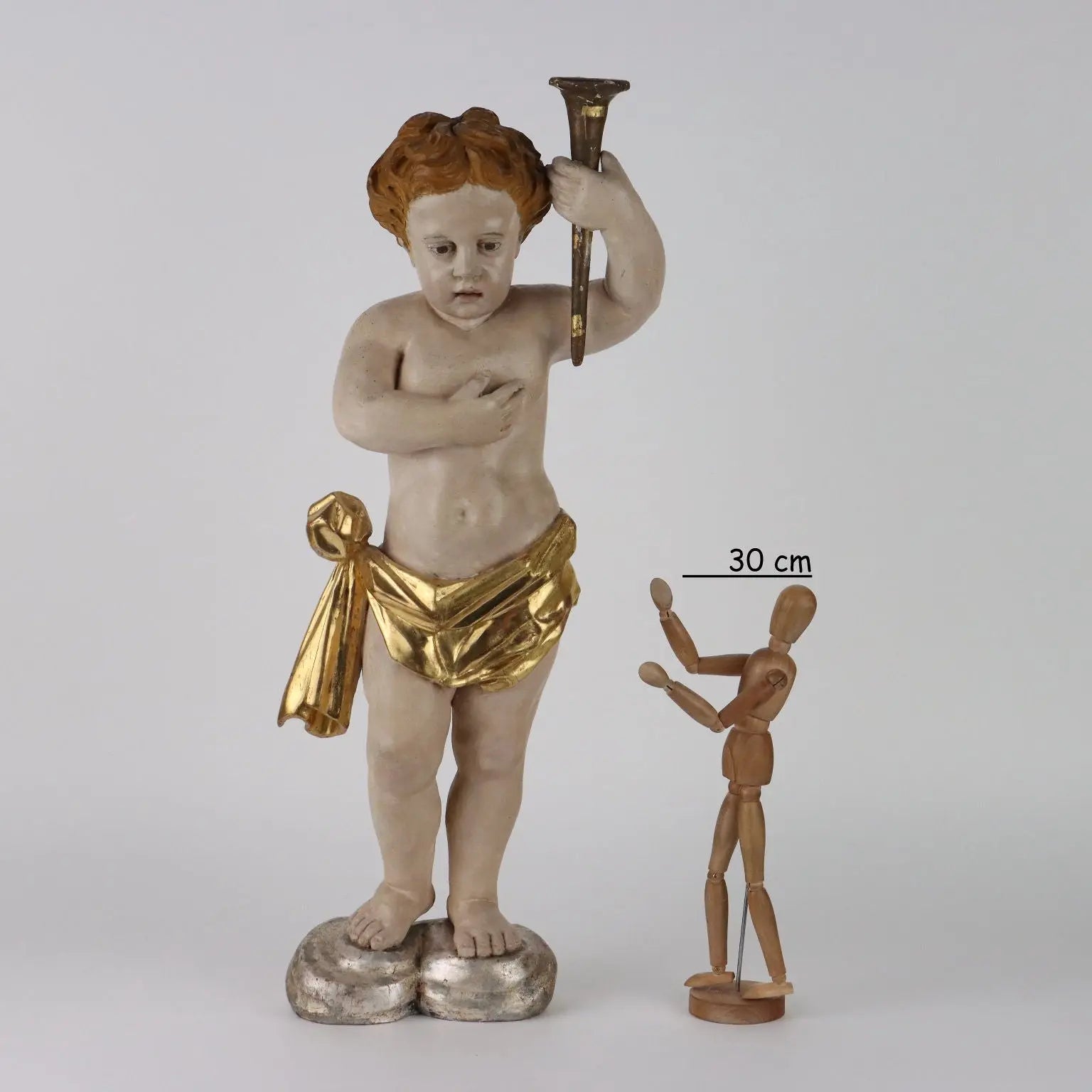 Antique Sculpture Putto Carved and Gilded Wood Italy XIX Century - Italy, Second Half XIX Century | Antiques | Fancy Goods