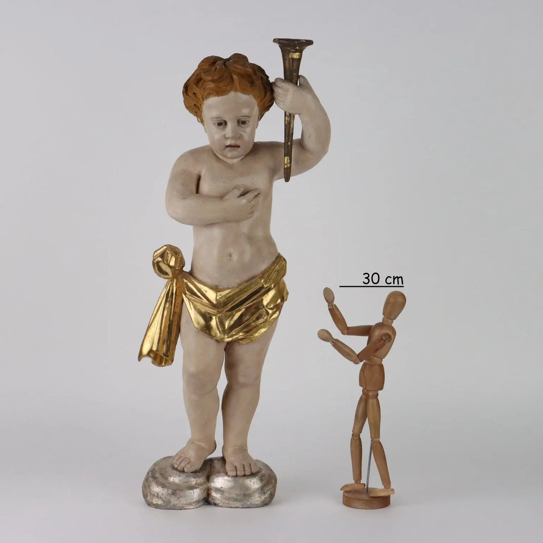Antique Sculpture Putto Carved and Gilded Wood Italy XIX Century - Italy, Second Half XIX Century | Antiques | Fancy Goods