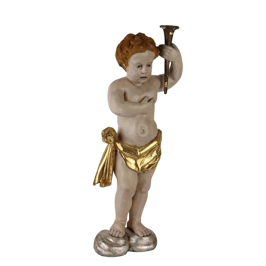 Antique Sculpture Putto Carved and Gilded Wood Italy XIX Century - Italy, Second Half XIX Century | Antiques | Fancy Goods