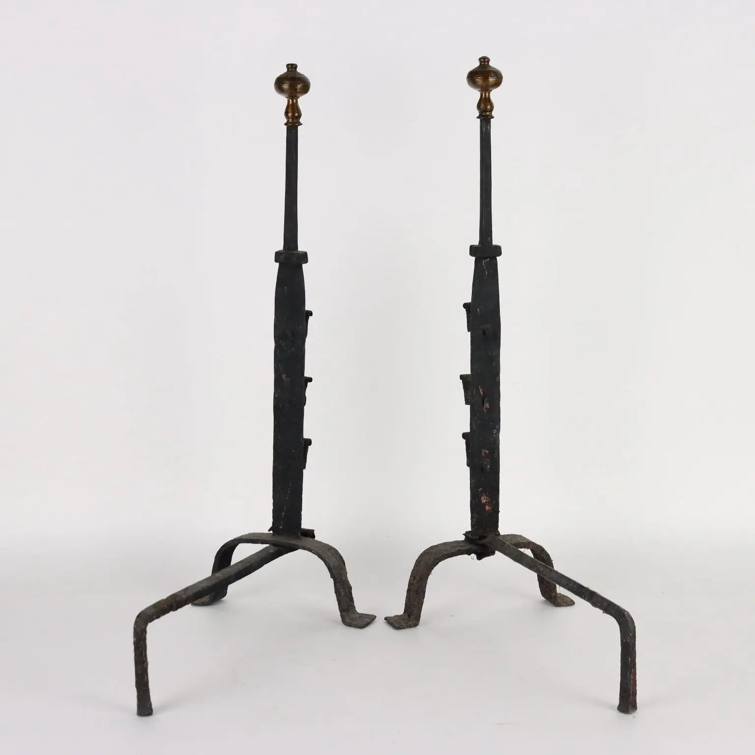 Antique Andirons Wrought Iron Europe Late XIX Century - Europe, Late XIX Century | Antiques | Fancy Goods