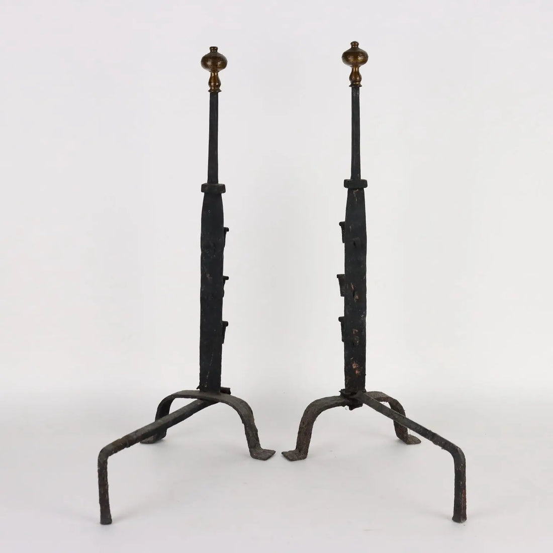 Antique Andirons Wrought Iron Europe Late XIX Century - Europe, Late XIX Century | Antiques | Fancy Goods