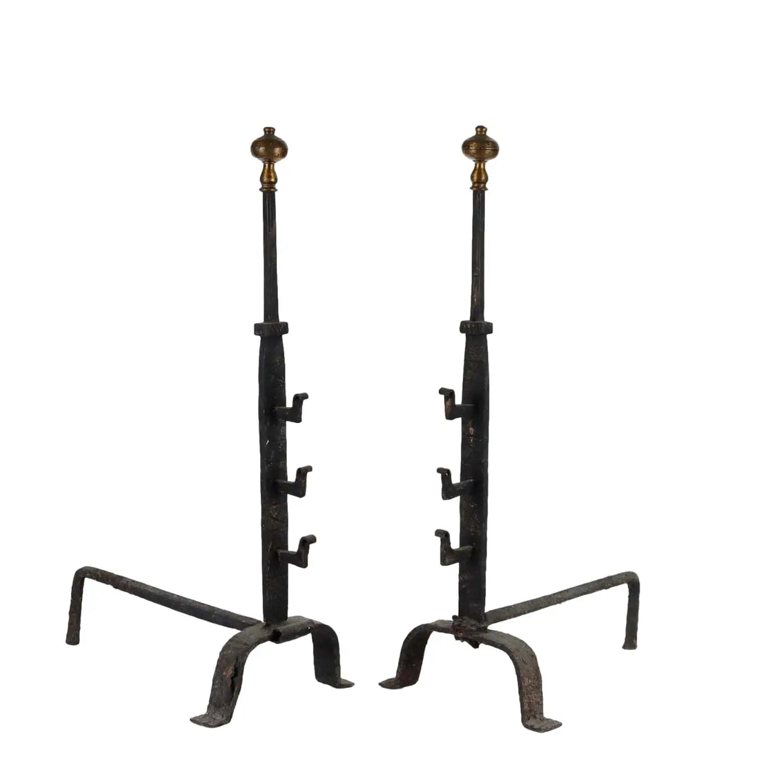 Antique Andirons Wrought Iron Europe Late XIX Century - Europe, Late XIX Century | Antiques | Fancy Goods