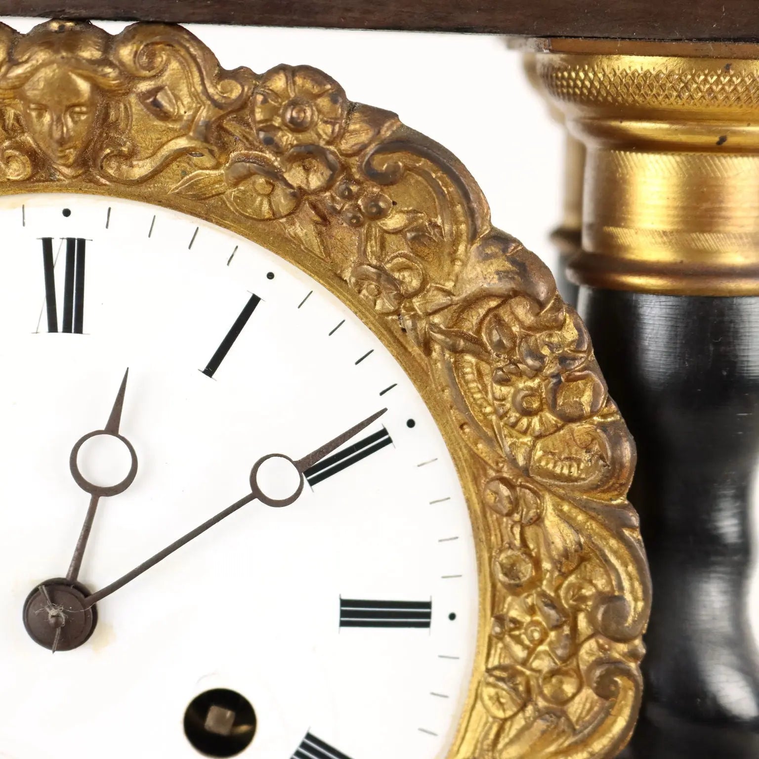 Antique Clock Temple-Shaped Decorated Wood France XIX Century - France, XIX Century | Antiques | Fancy Goods