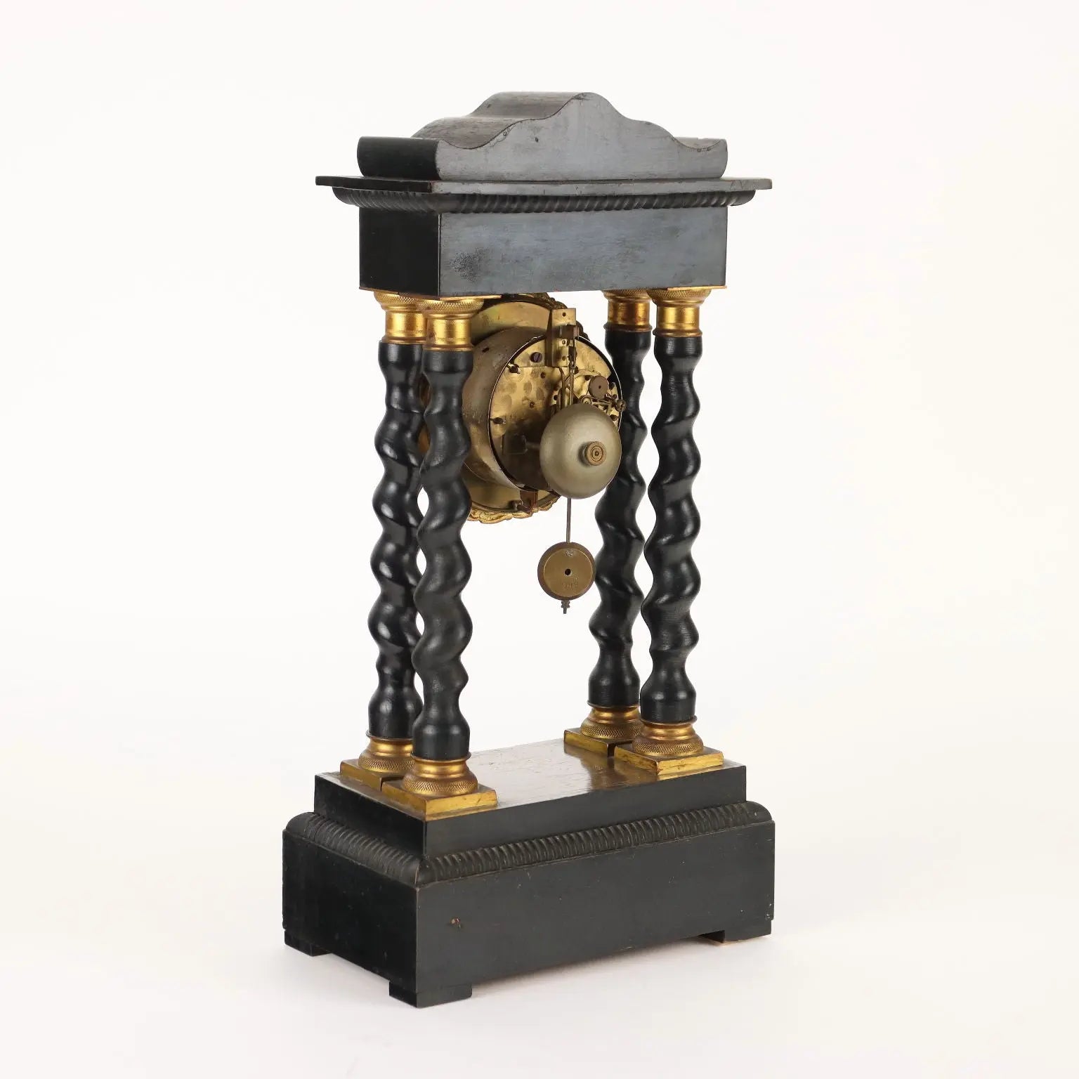 Antique Clock Temple-Shaped Decorated Wood France XIX Century - France, XIX Century | Antiques | Fancy Goods