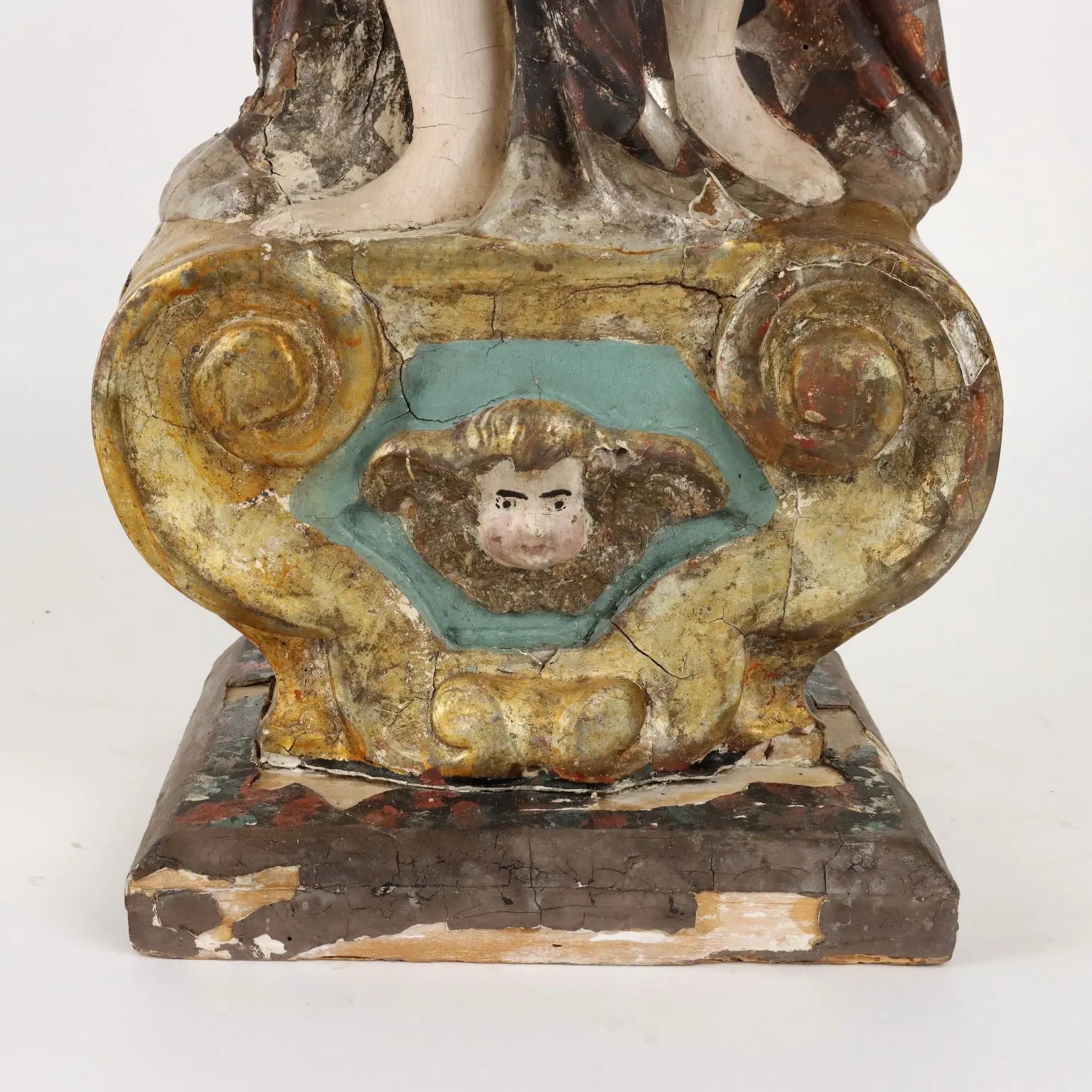 Antique Candle Holders Angel-Shaped Lacquered Wood XVIII Century - Italy, Early XVIII Century | Antiques | Fancy Goods