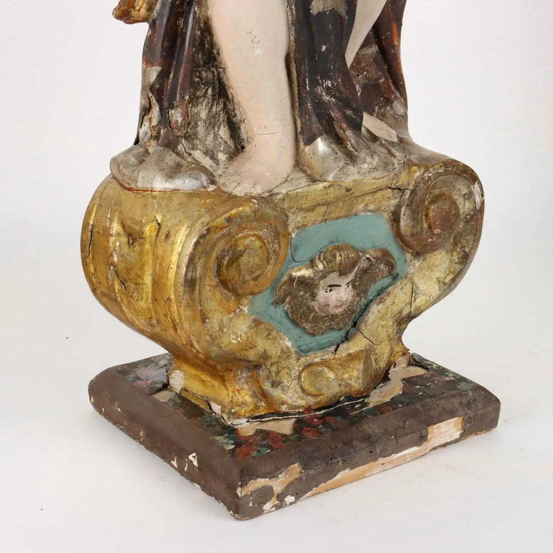 Antique Candle Holders Angel-Shaped Lacquered Wood XVIII Century - Italy, Early XVIII Century | Antiques | Fancy Goods