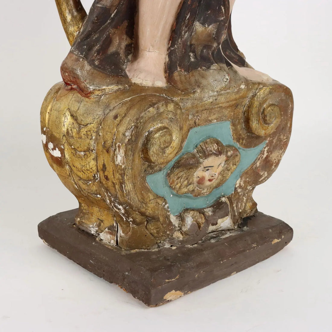 Antique Candle Holders Angel-Shaped Lacquered Wood XVIII Century - Italy, Early XVIII Century | Antiques | Fancy Goods