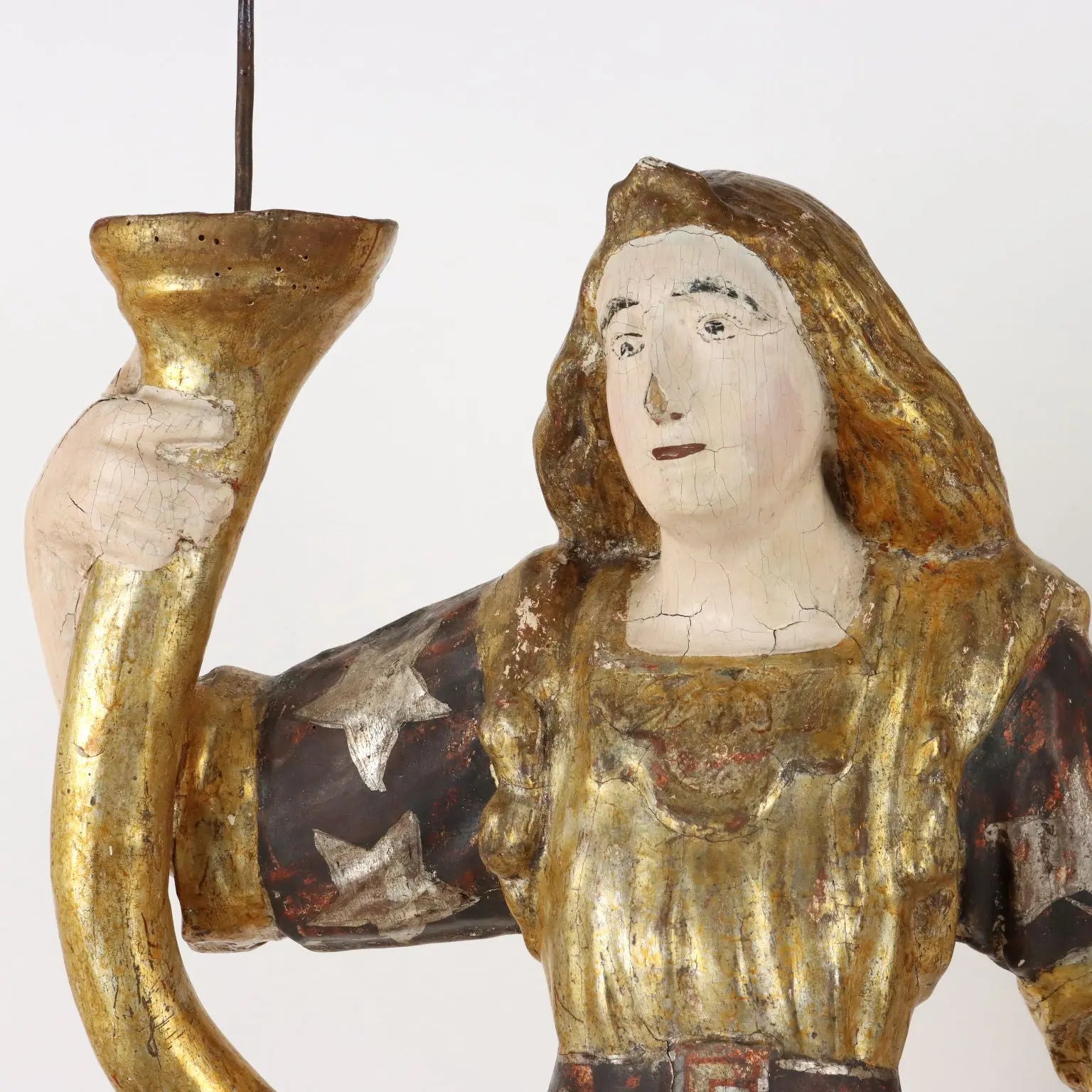 Antique Candle Holders Angel-Shaped Lacquered Wood XVIII Century - Italy, Early XVIII Century | Antiques | Fancy Goods