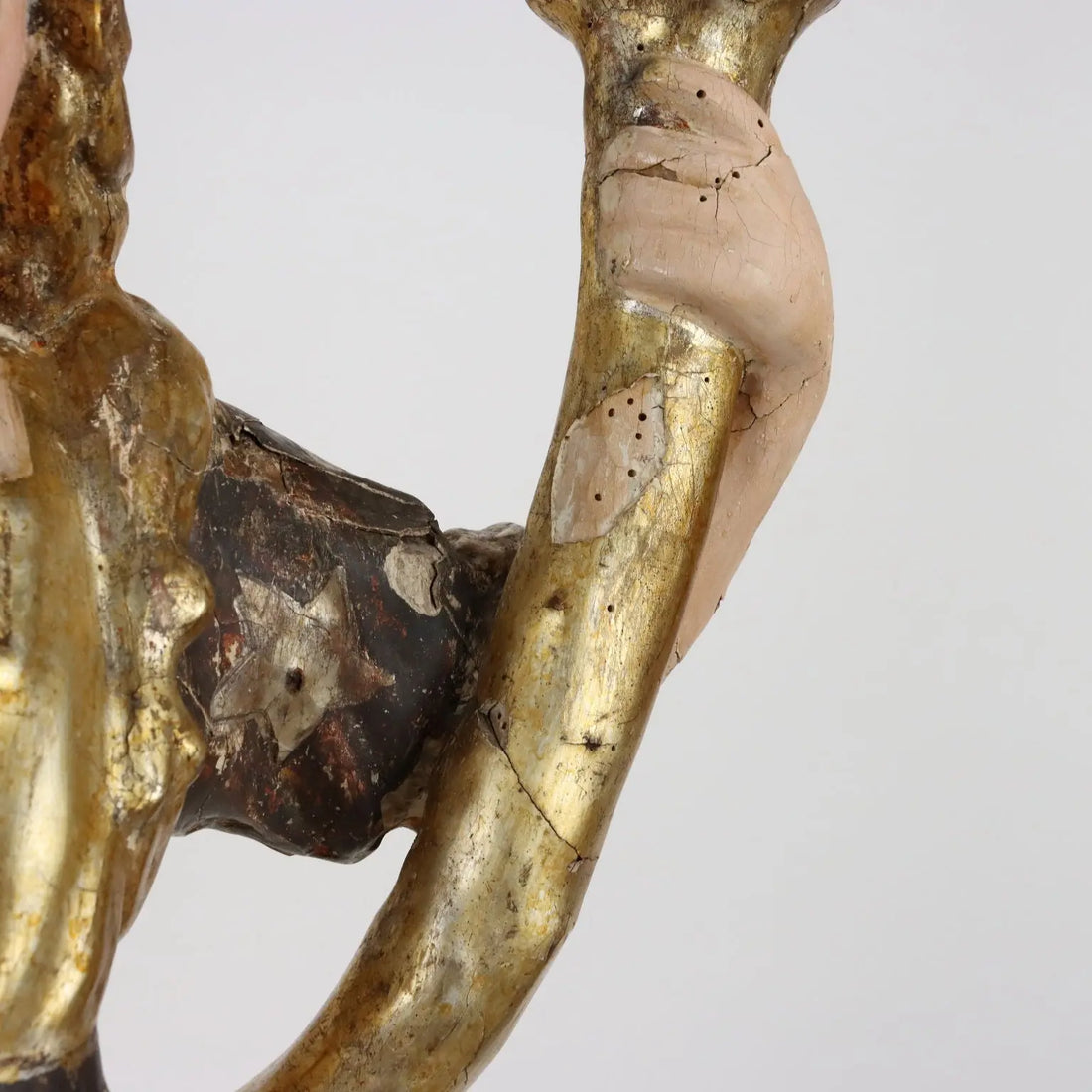 Antique Candle Holders Angel-Shaped Lacquered Wood XVIII Century - Italy, Early XVIII Century | Antiques | Fancy Goods
