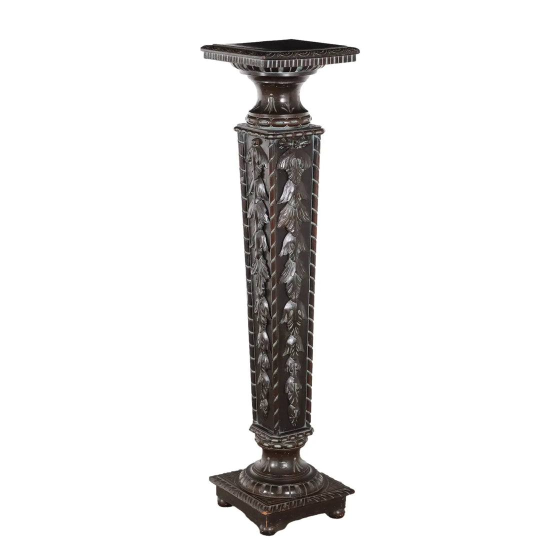 Antique Column Neo-Renaissance Style Carved Wood Italy XX Century - Column for Vase | Antiques | Fancy Goods
